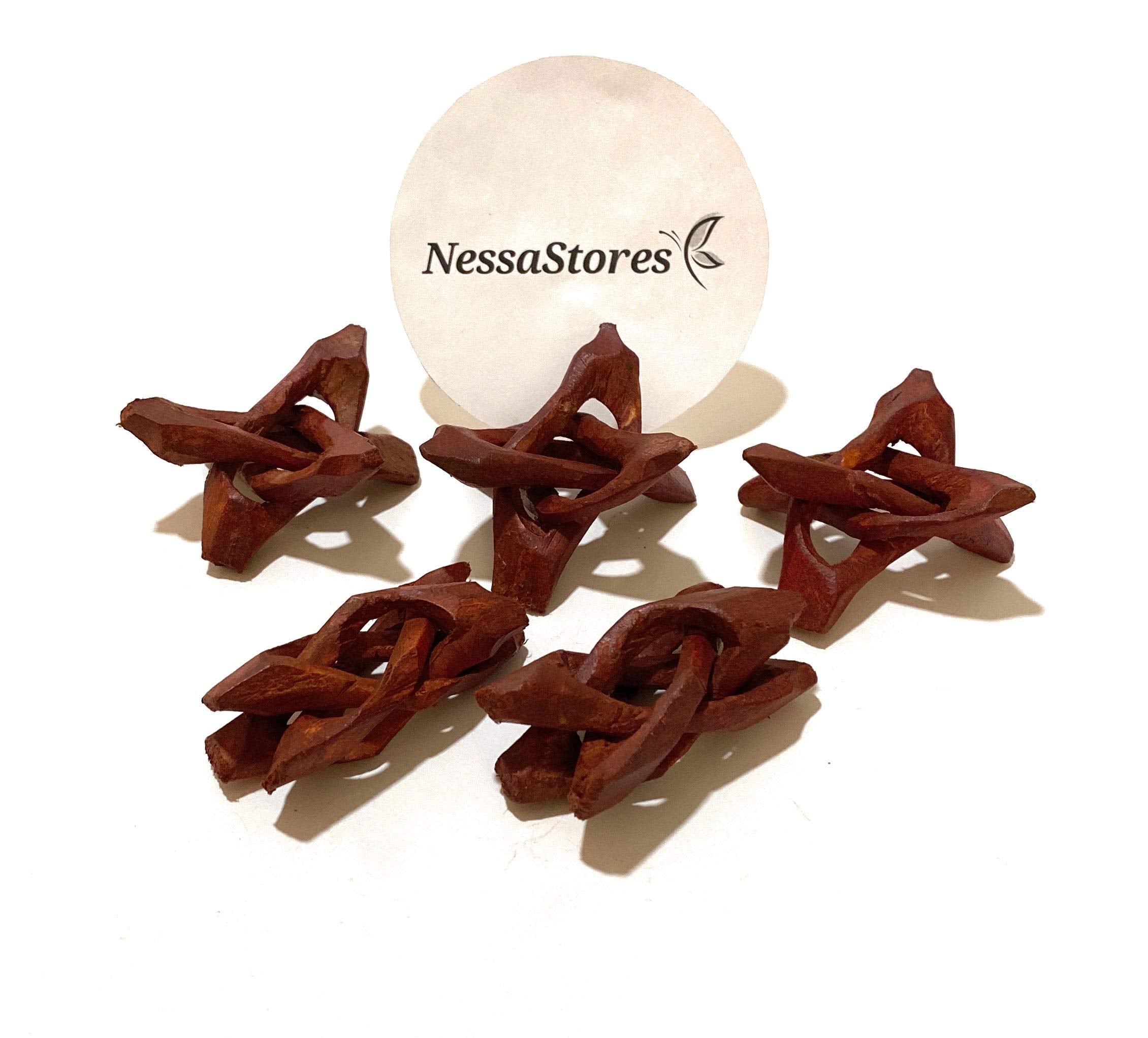 Nessastores Carved Tripod Wood Stand Holder 2" #Jc-044 (6 Pcs)