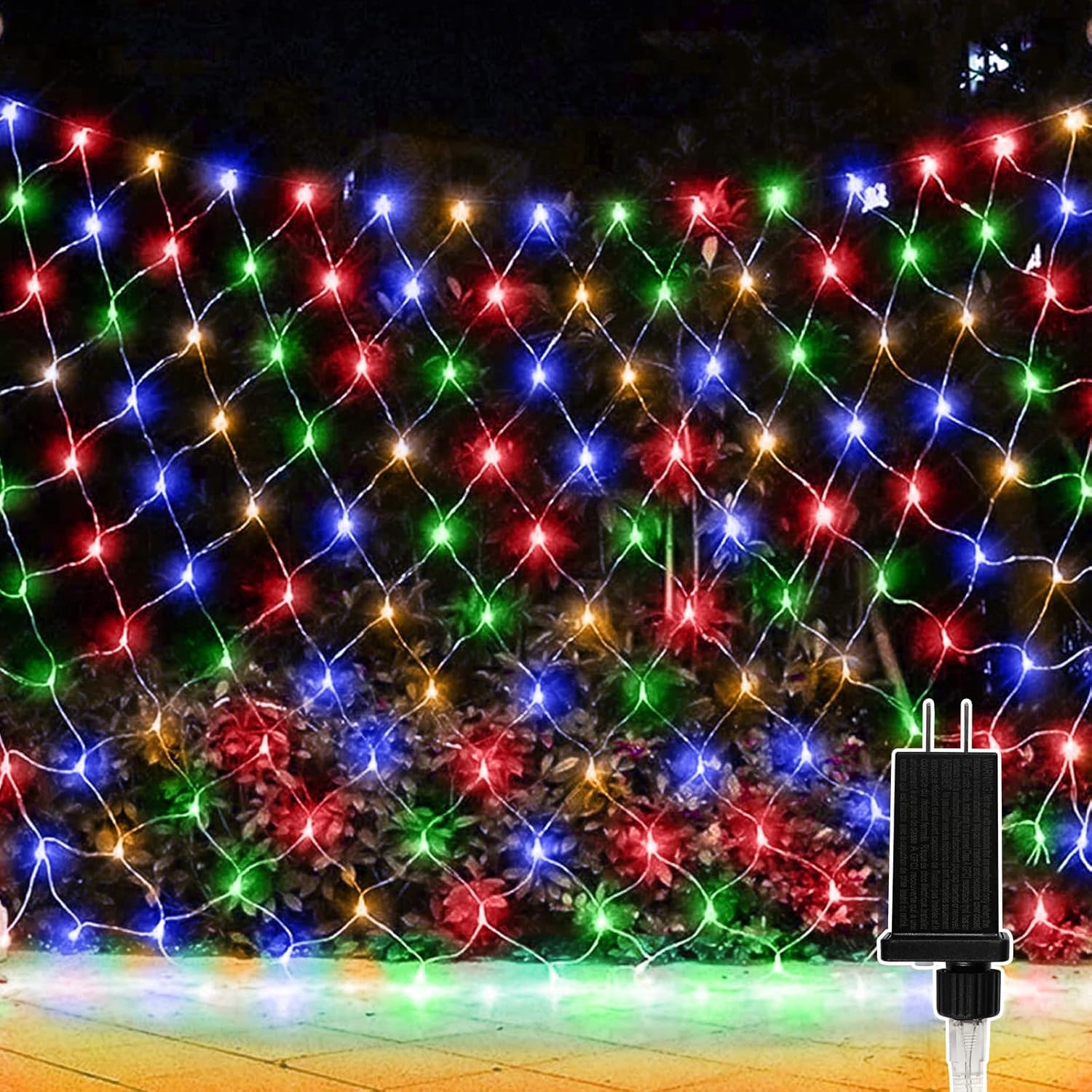 Anycosy 390 Led Christmas Net Lights,13X5Ft Mesh String Lights,8 Modes Waterproof Outdoor Mesh Fairy Lights For Xmas Trees, Bushes, Wedding, Garden (Multicolor)