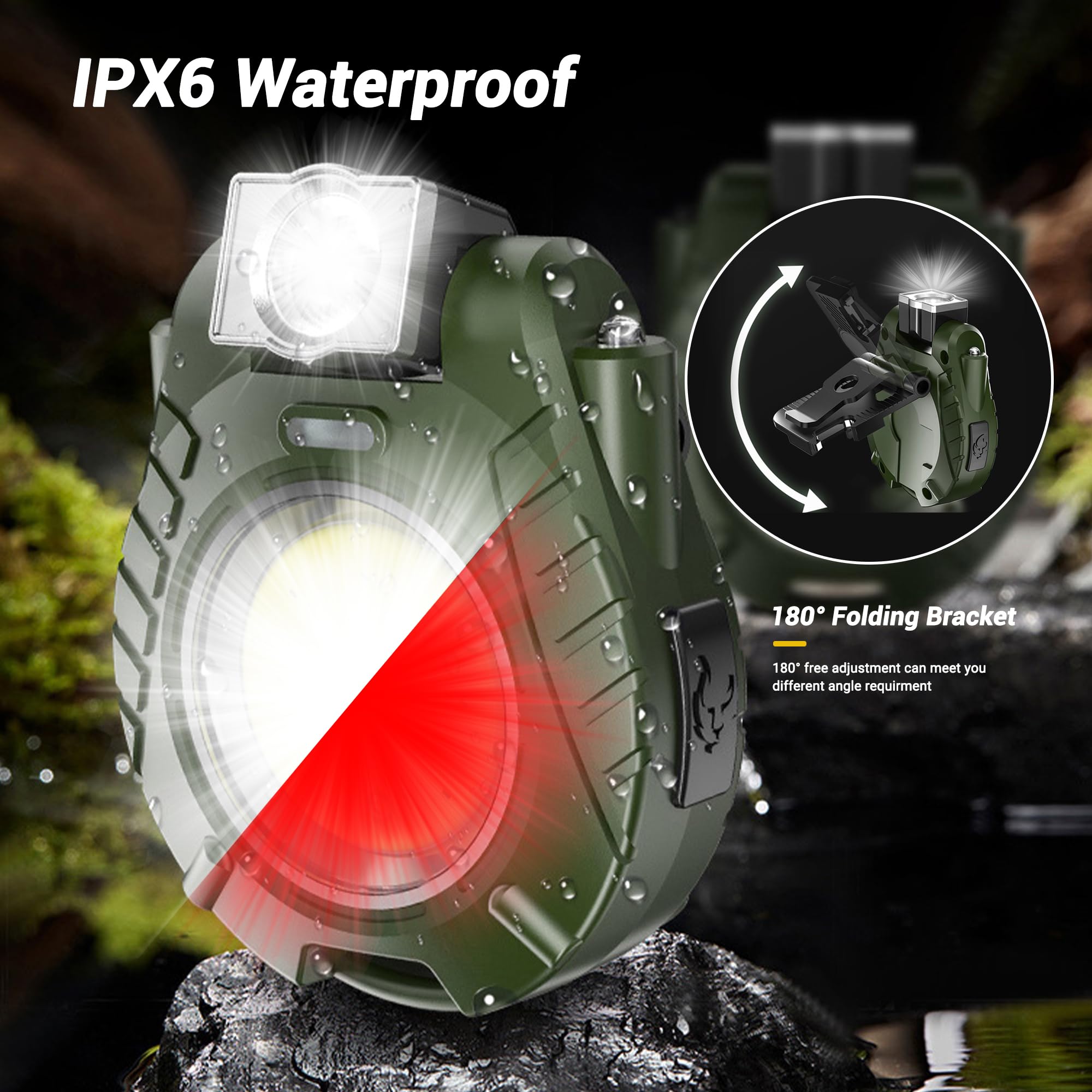 Ciwic Cob Mini Keychain Work Light, Powerful Flashlights 5 Light Modes With Magnetic, Hat Clip Light With Bottle Opener Function, Waterproof Led Flashlight With Smart Sensor For Camping 2 Pack (Green)