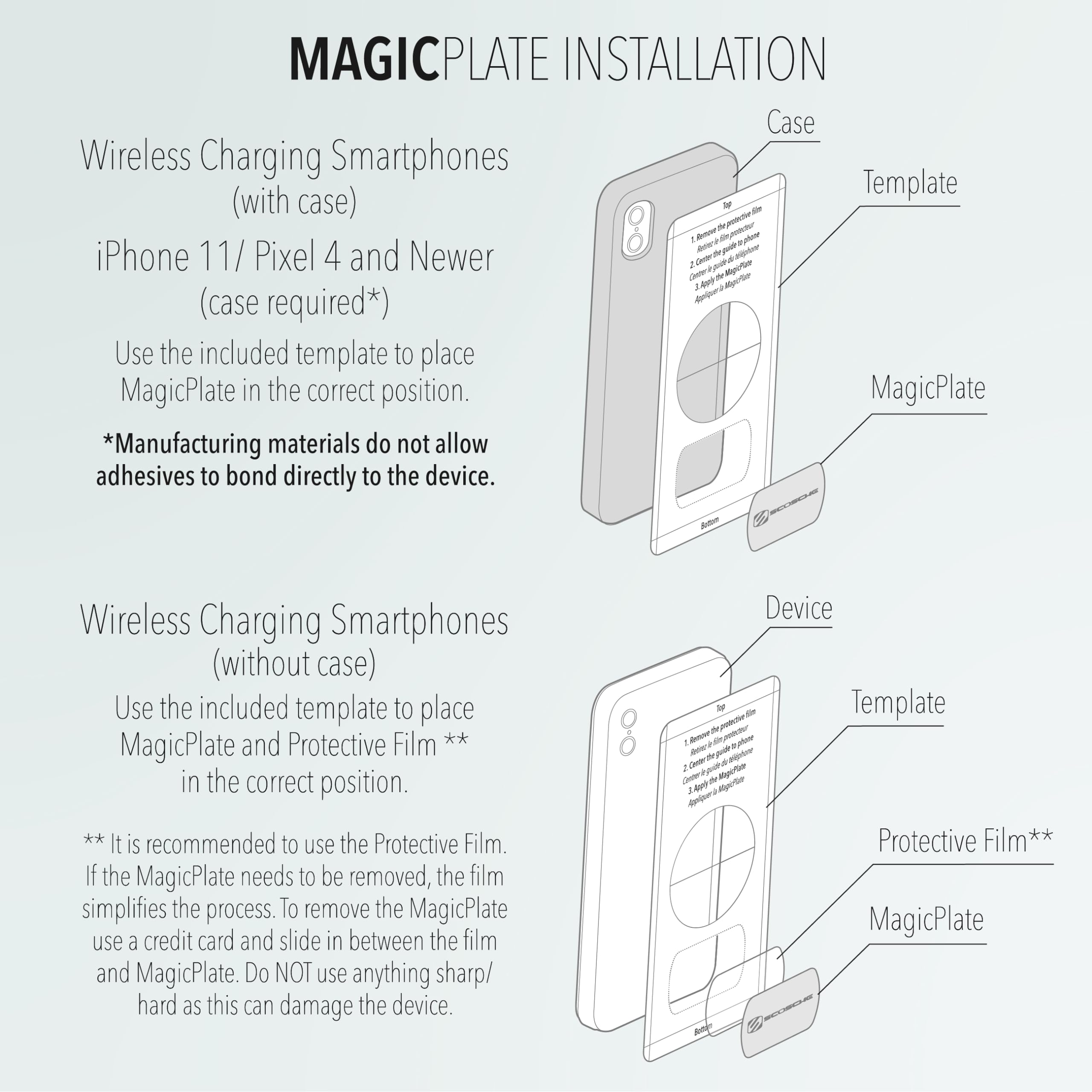 Scosche Mpq5Rki-Bp0 Magicplate Replacement Plate For Magicmount Magnetic Mount, Non-Magnetic And Charge Mounting Systems