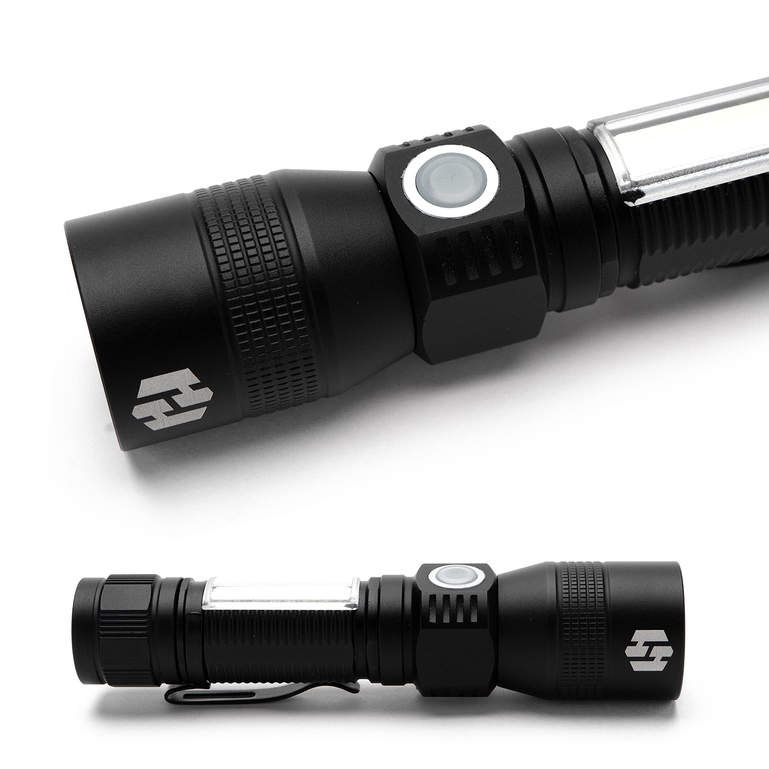 Hayvenhurst Led Flashlight - Edc Flashlight - Utility Flashlight - 3 In 1 Lightweight, Compact And Rechargeable Pocket Flashlight With Lavish Black Body For Emergency Power Outage
