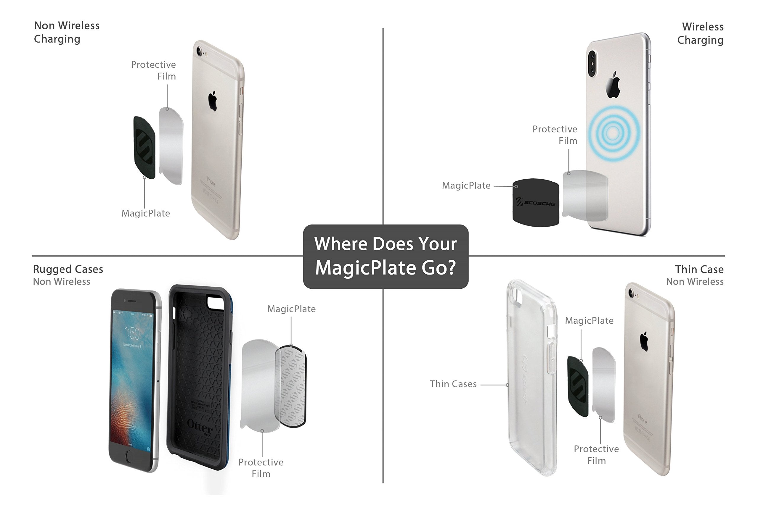 Scosche Mpv2Pk-Ub Magicmount Pro Magnetic Car Phone Holder - Strong Magnet Mount For Iphone And Android - Secure Magnetic Mount For Car Air Vent - Universal 360° Adjustable Mobile Cell Holder - 2-Pack