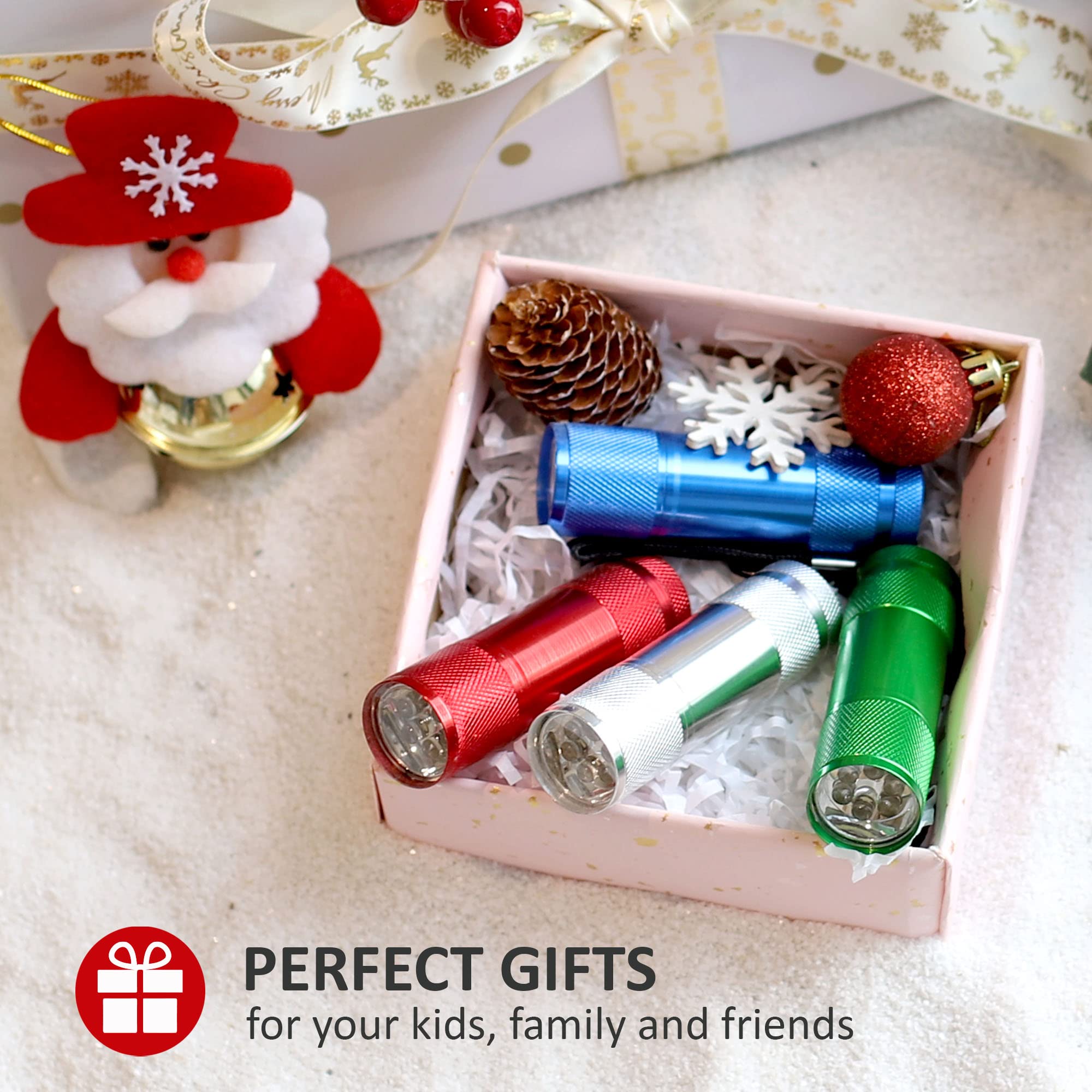 Fastpro 4-Pack Aluminum Led Flashlights Set With Aaa Dry Batteries Included And Pre-Installed