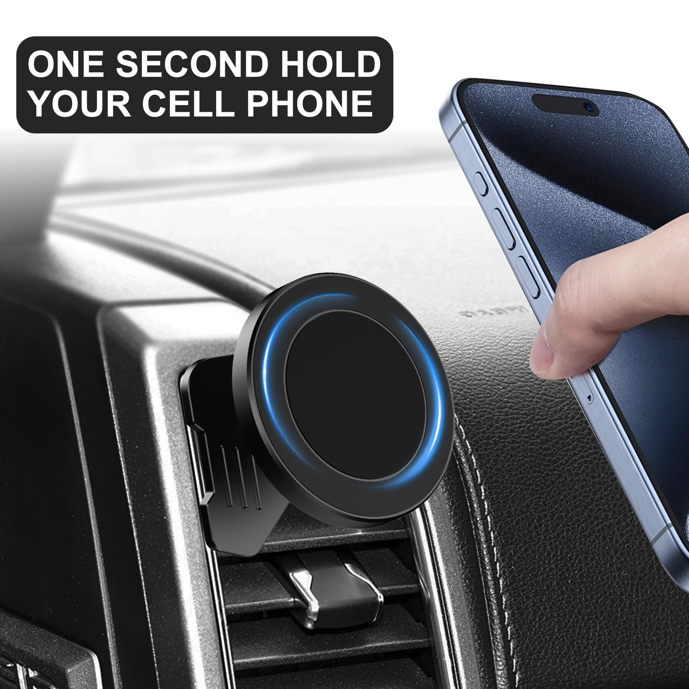 Surfcabin Cnc Vent Phone Holder, Magnetic Car Air Vent Phone Holder Cradles Mount Compatible With F150 2015-2020 & Super Duty F250 F350 F450 2017- Universal Bracket Stand For Iphone & Android