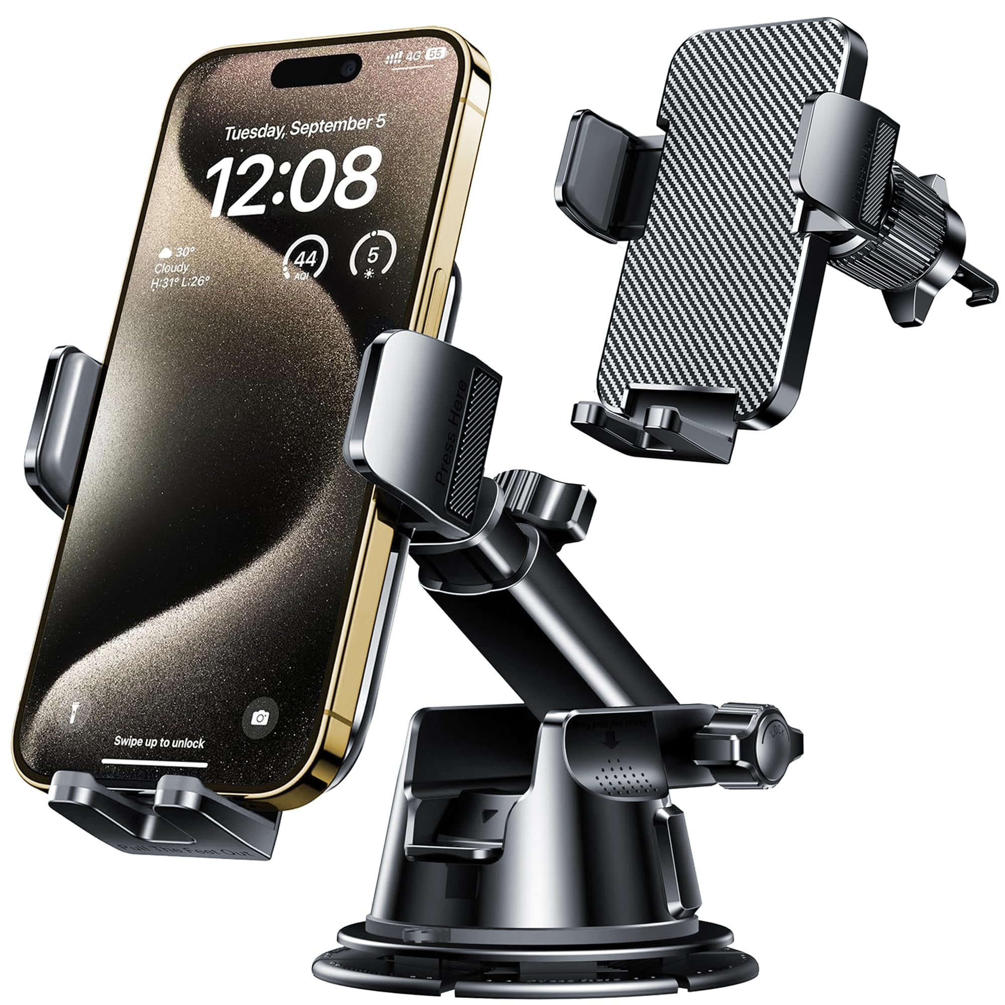 Qifutan Dash Mounted Holders Phone Holders For Your Car Phone Mount For Car Windshield Dashboard Air Vent Universal Hands Automobile Cell Phone Holder Fit For Iphone Smartphone