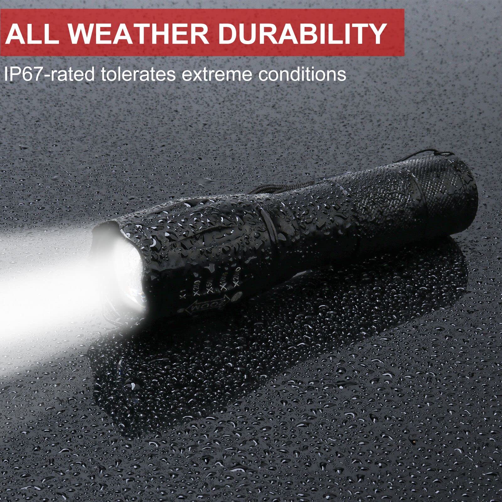 Cosoos 2 Utility Flashlights With Holsters, Bright Led Flashlight 1000 Lumen, 5 Mode Portable Zoomable Waterproof Flash Light For Hiking, Outdoor Camping Gear Essential, No Aaa Battery