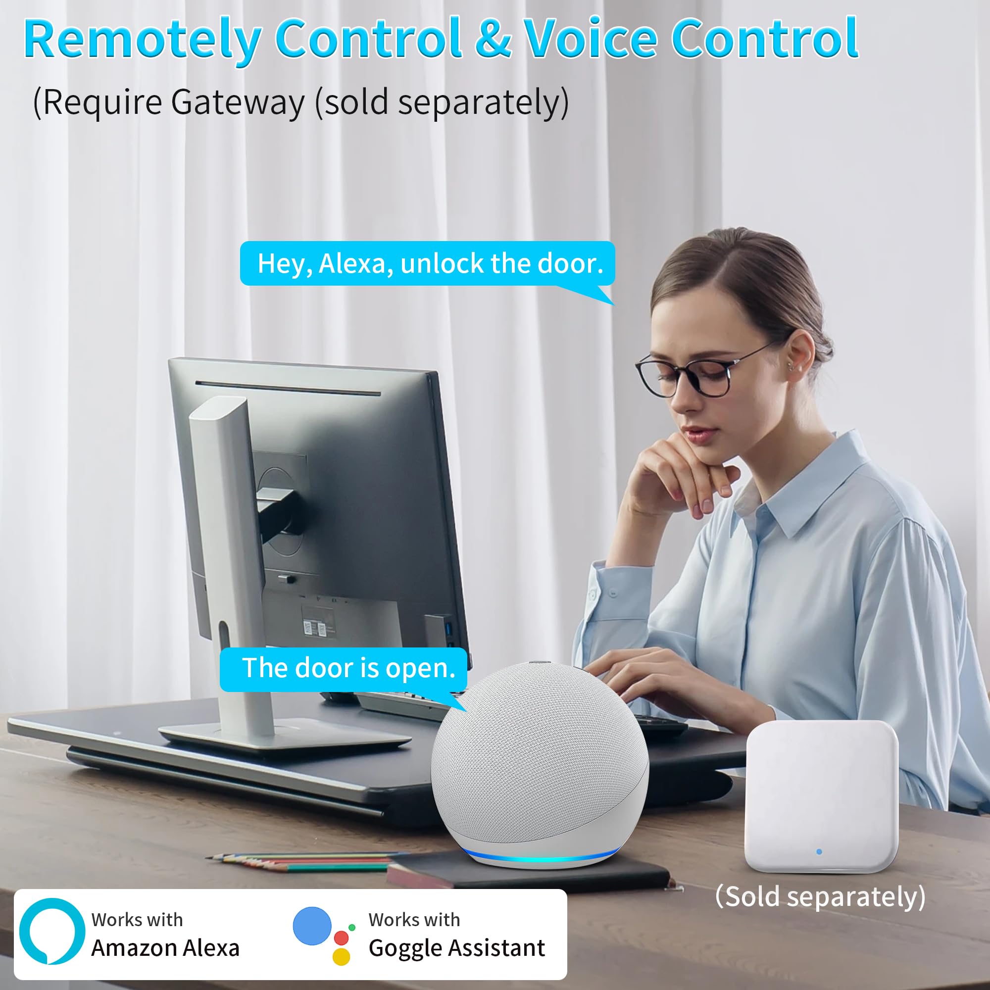 Yosimika Keyless Entry Door Lock With Handle, Fingerprint Deadbolt Door Lock, Smart Door Locks For Front Door, Bluetooth Electronic Digital Keypad Lock, Easy To Install, Black