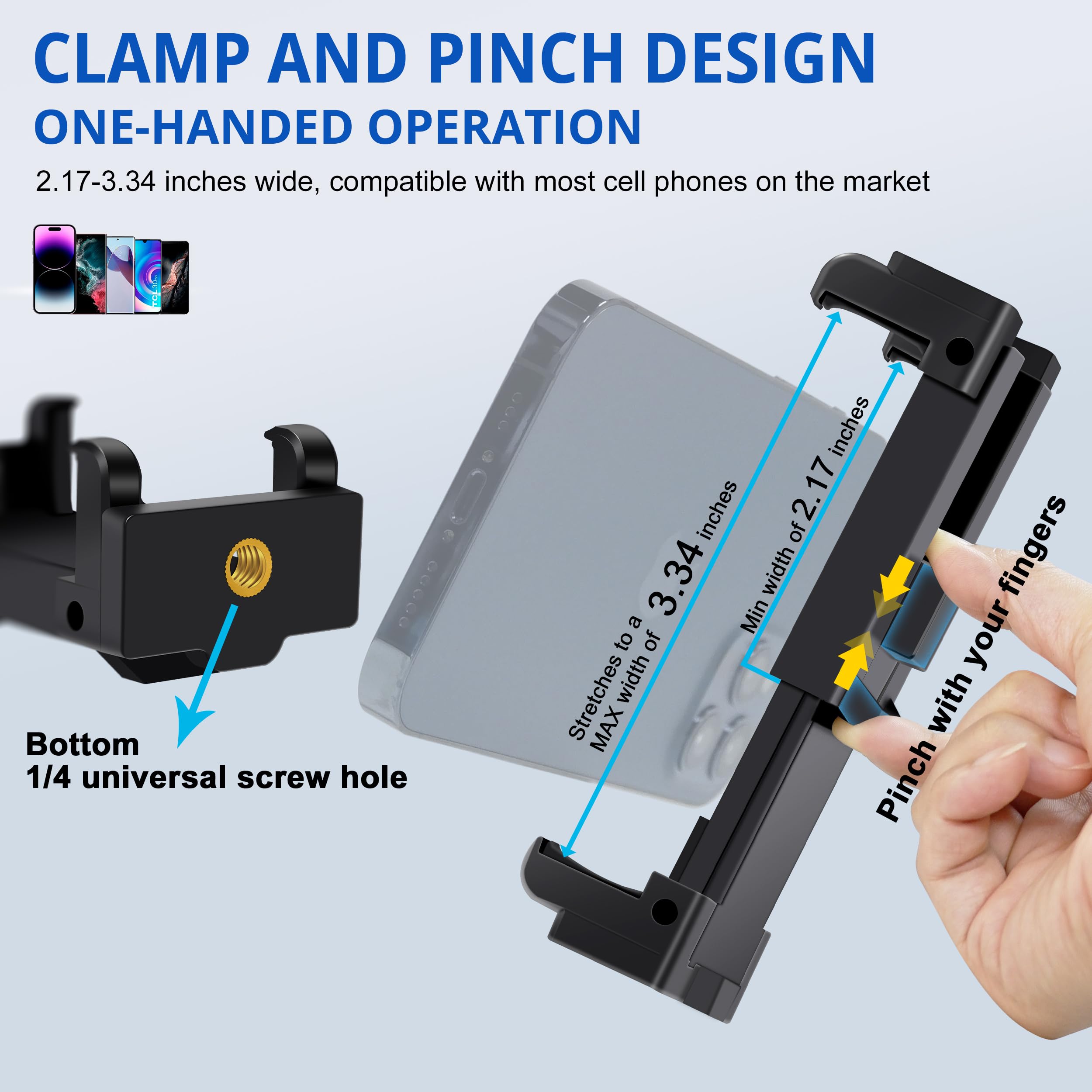 Bluehorn Extendable 62 Inches Aluminum Alloy Selfie Stick Phone Tripod Stand Model With Wireless Remote Shutter Compatible With All Cell Phones/Live Stream/Vlog/Iphone 16/15/14/13/Android