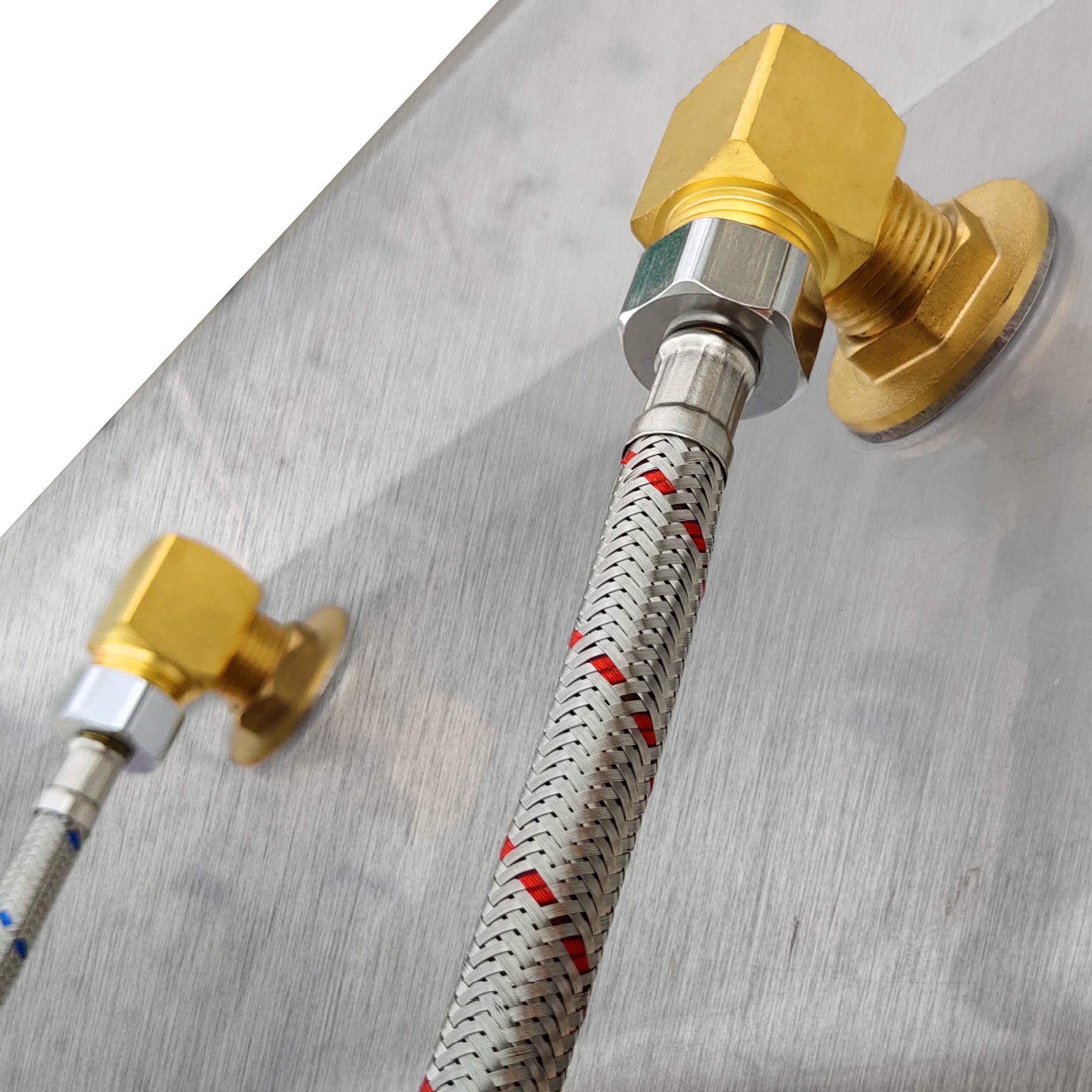 Cwm Installation Kit For Wall Mount Commercial Faucet,90 Degree Elbow Backsplash Mount Set For Commercial Sink Faucet,Suitable For Stainless Steel Commercial Kitchen Prep & Utility Sink,1Pair