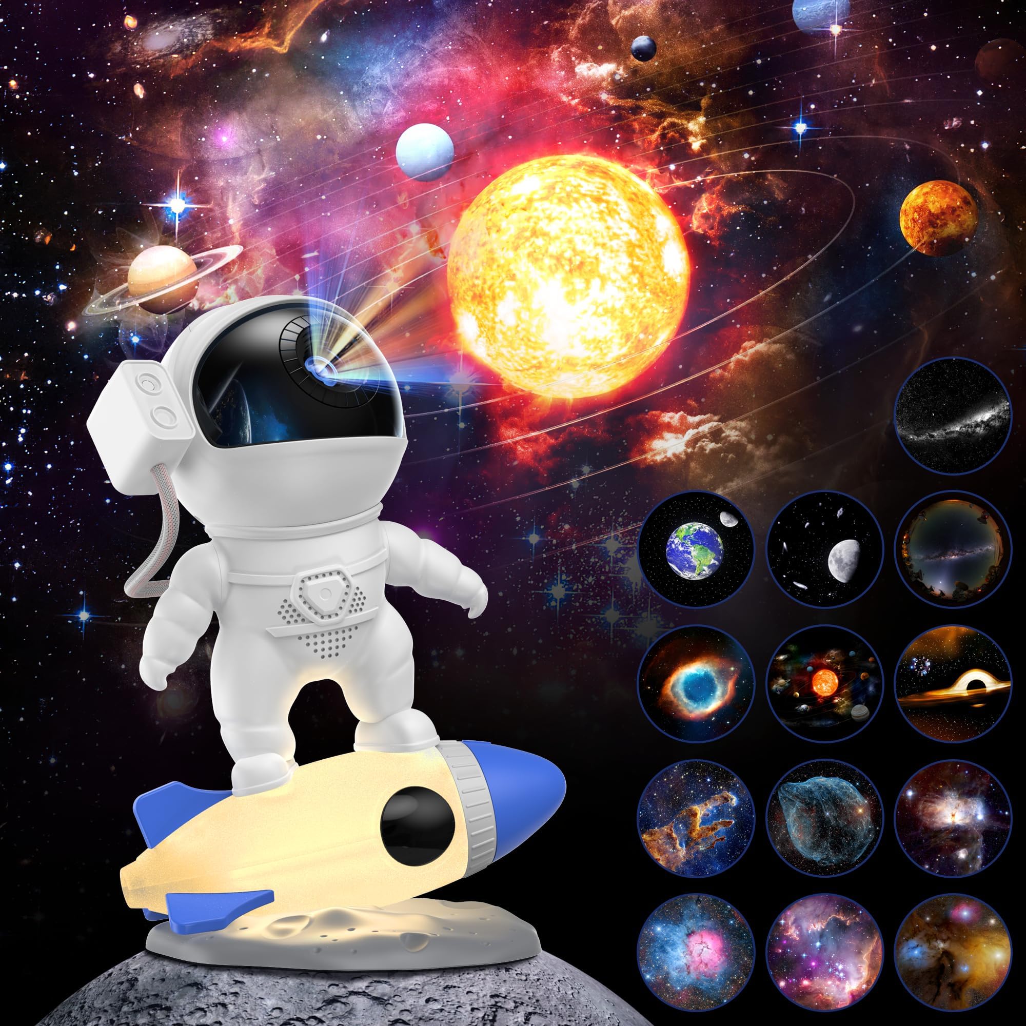 Flylily Galaxy Projector, 12 In 1 Hd Planetarium Astronaut Galaxy Projector For Bedroom, Galaxy Star Night Light Projector For Kids Adults Gaming Room/Party/Home Décor