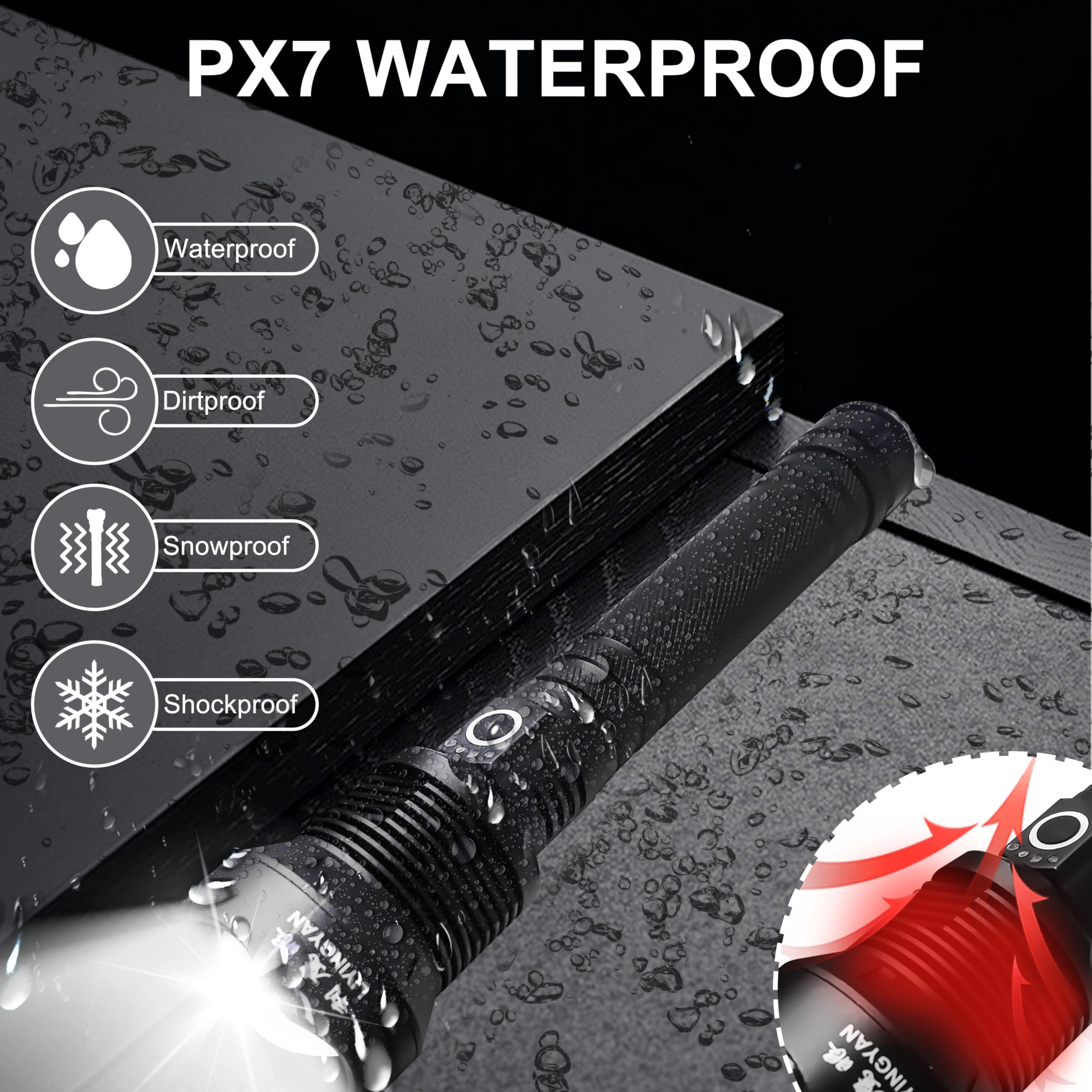 Zapyhng Flashlights High Lumens, Rechargeable Flashlights, High Lumens Led Flashlight, Super Bright Led Flashlight, Suitable For Camping And Emergency Situations