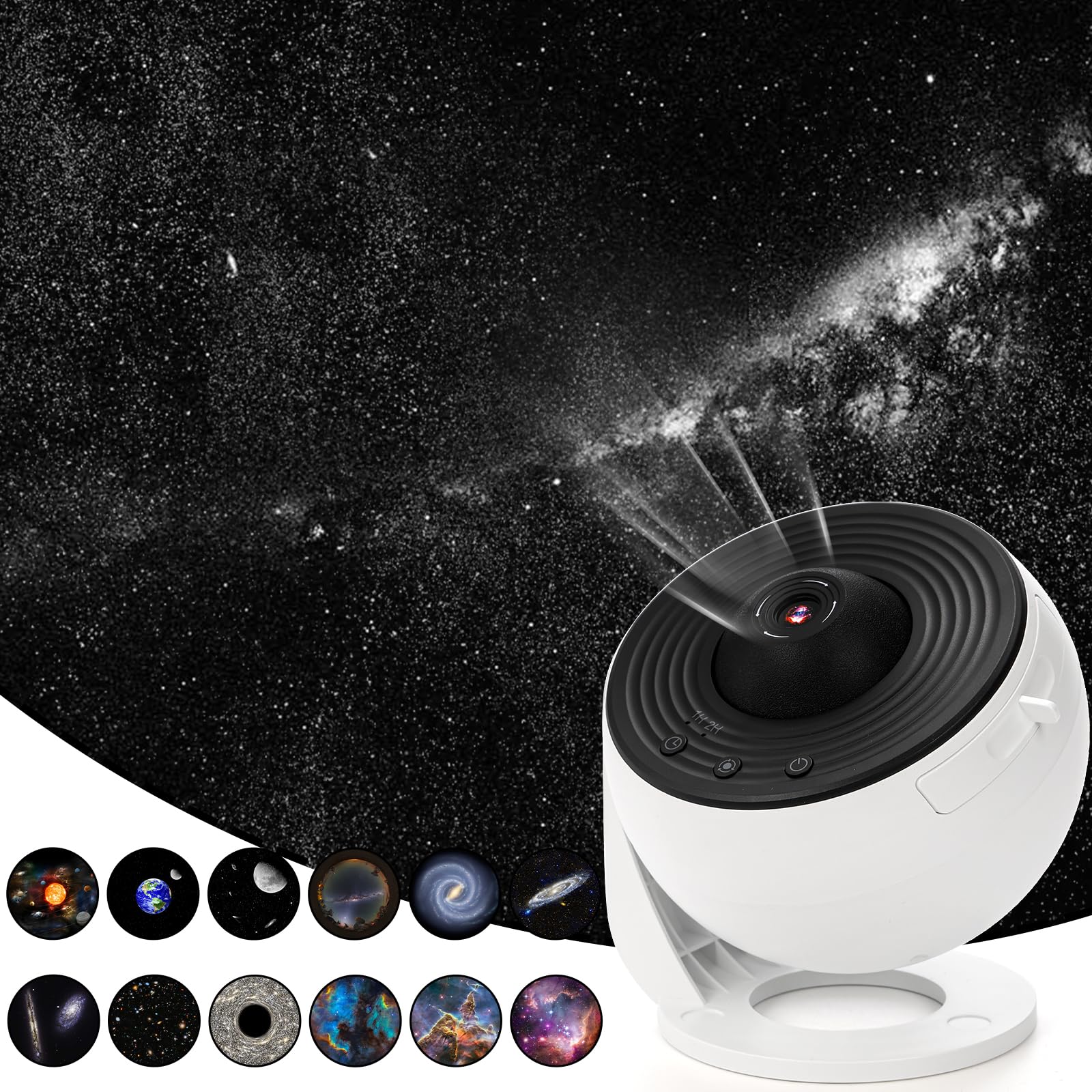 Hbaushun Planetarium Projector,Galaxy Projector Star Projector Light With Replaceable 13 Galaxy Discs,360° Rotation Night Sky Projector For Kids Adults Ceiling Home Bedroom Living Room Decor