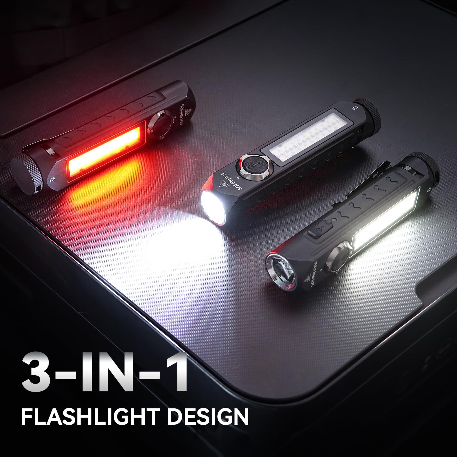 Csteboke Sofirn If24 Rechargeable Flashlights High Lumens, 2000Lm Flashlights For Emergencies Home, Led Work Light, Multifunctional Powerful Pocket Flashlight, Magnetic Flashlight For Edc, Triple Light Sources