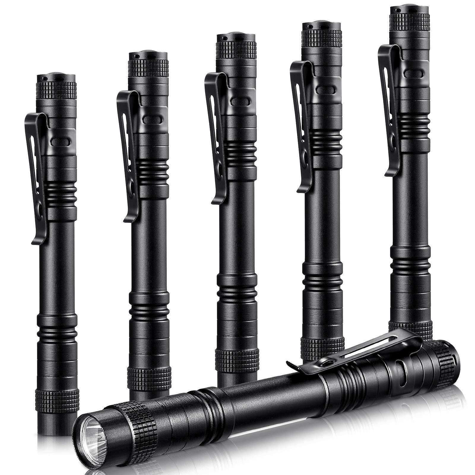 Honoson 6 Pieces Led Pen Light Flashlight Small Mini Flashlight Pocket Light Penlight With Clip Compact Torch For Inspection Work And Repair
