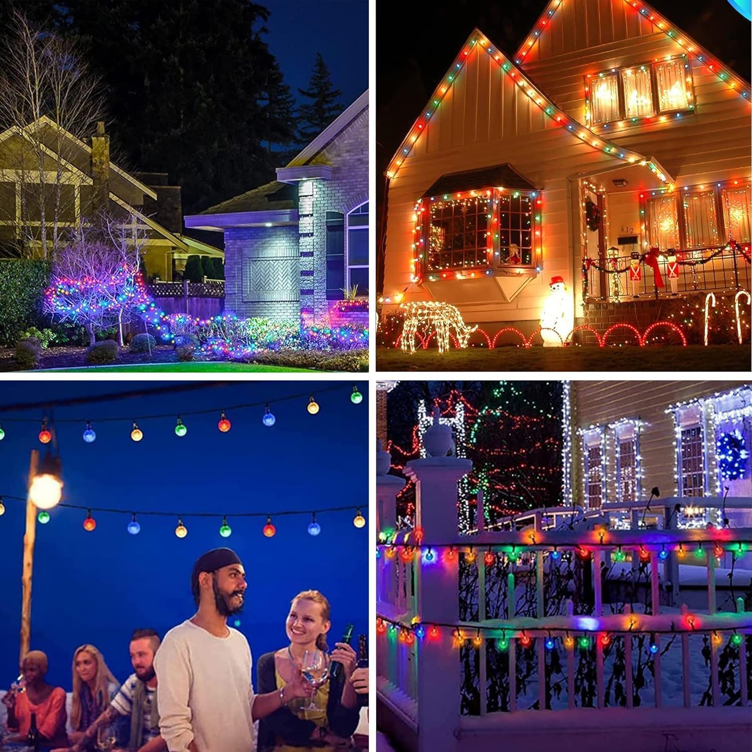 Avnerce Solar String Lights Outdoor 50Led 24Feet Waterproof Crystal Globe Lights With 8 Lighting Modes, Solar Powered Patio Lights For Outside Garden Yard Home Party Decor (Multicolor)