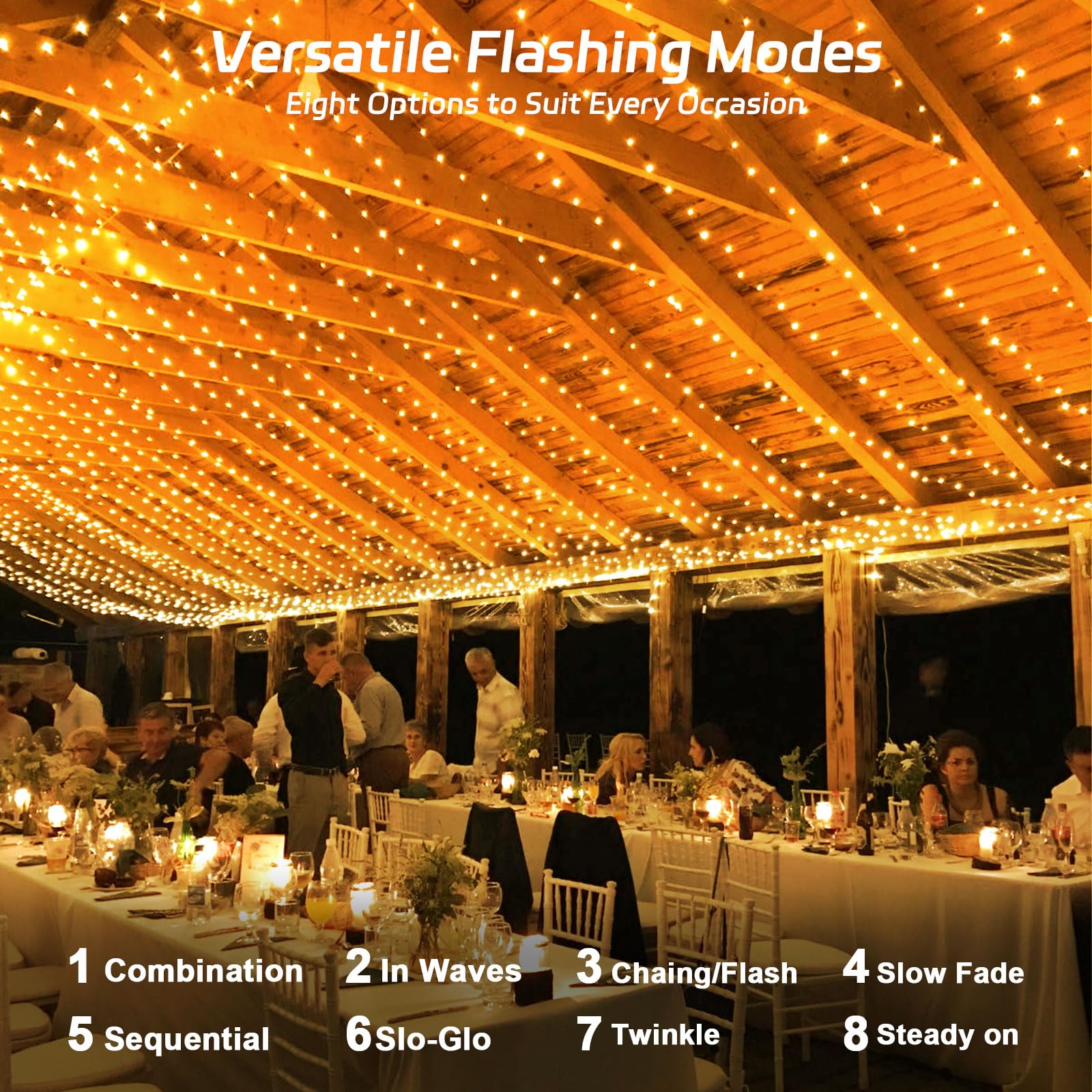 Cshare Solar Fairy Lights Outdoor Waterproof,16.4Ft 50Led Solar String Lights For Outside 8 Modes For Patio Backyard Garden Deorations Warm White 1 Pack