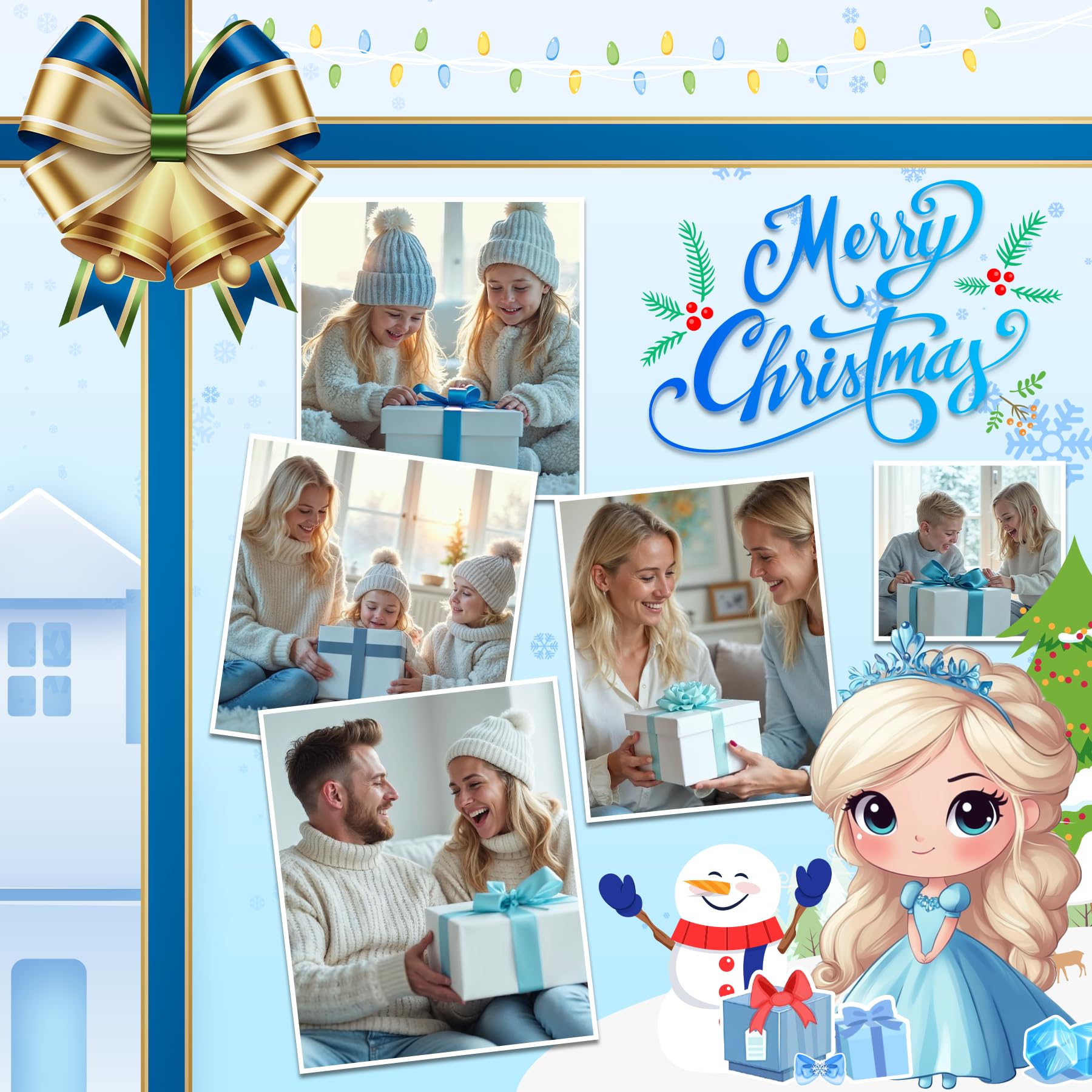 Nuunuy Kids Table Lamp For Girls Room Decor, Wooden Base Round Princess Cartoon Lampshade, Birthday & Christmas For Girls