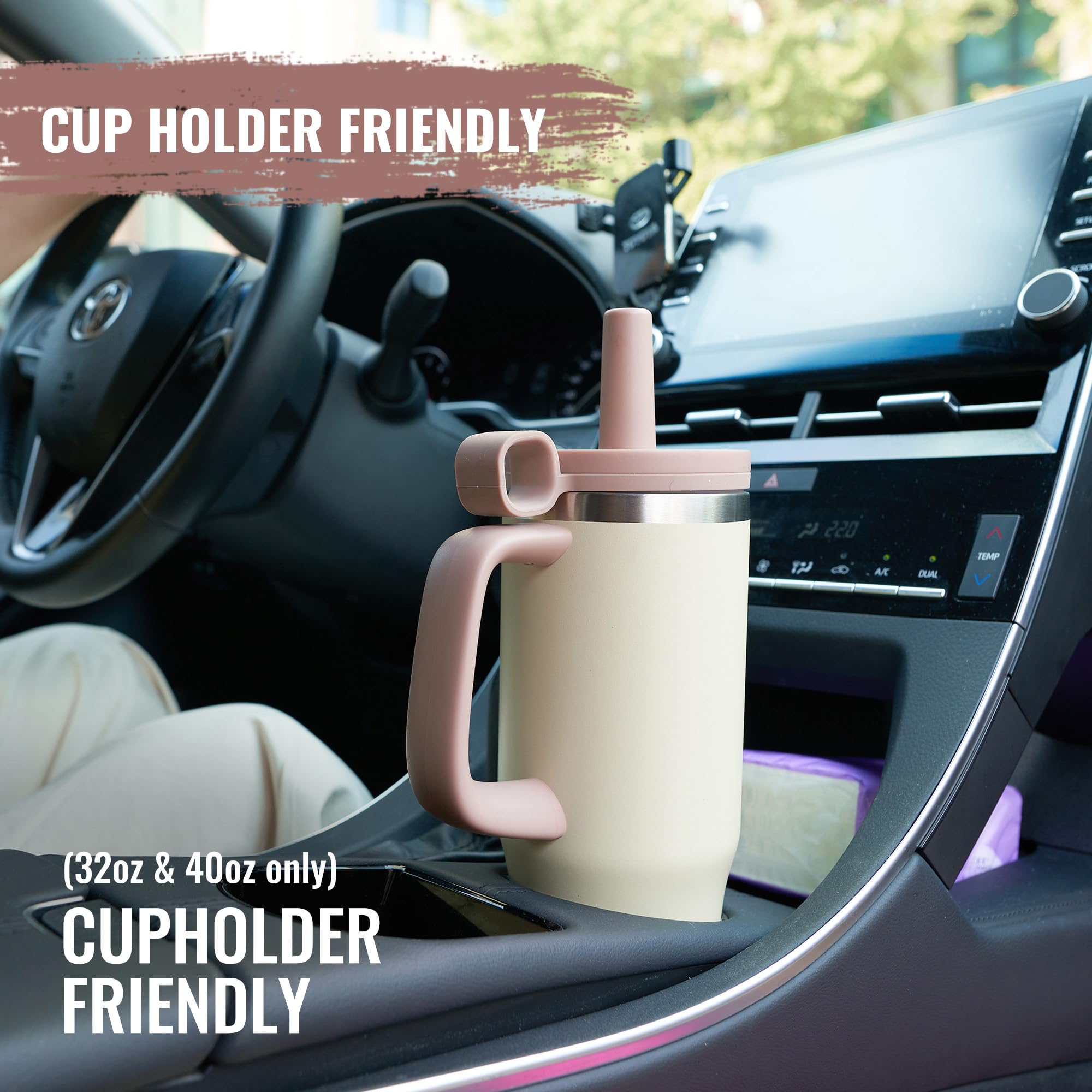 32Oz Water Bottle With Straw, Tumbler With Handle & Lid, Insulated Water Bottle With Straw Cover