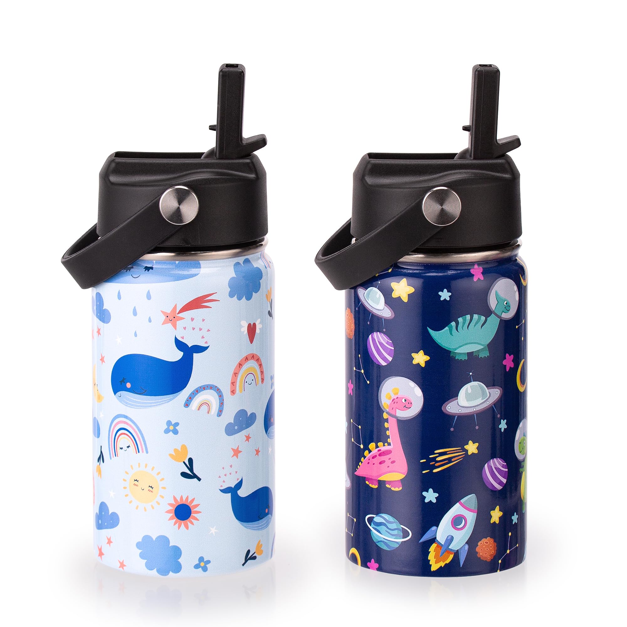 12Oz Kids Insulated Water Bottle,Double Wall Vacuum Tumbler,18/8 Stainless Steel Leak Proof Kids