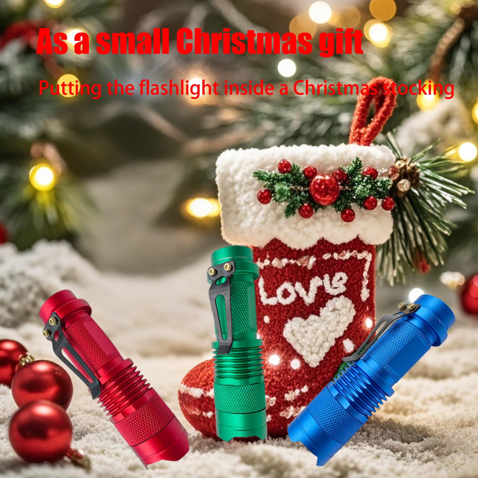 Zyunmall Multicolored Set Flashlight 3 Color Light Single Mode Led Flashlight, Red, Green, Blue Light, Rgb, Mini Flashlights, 3-Pack