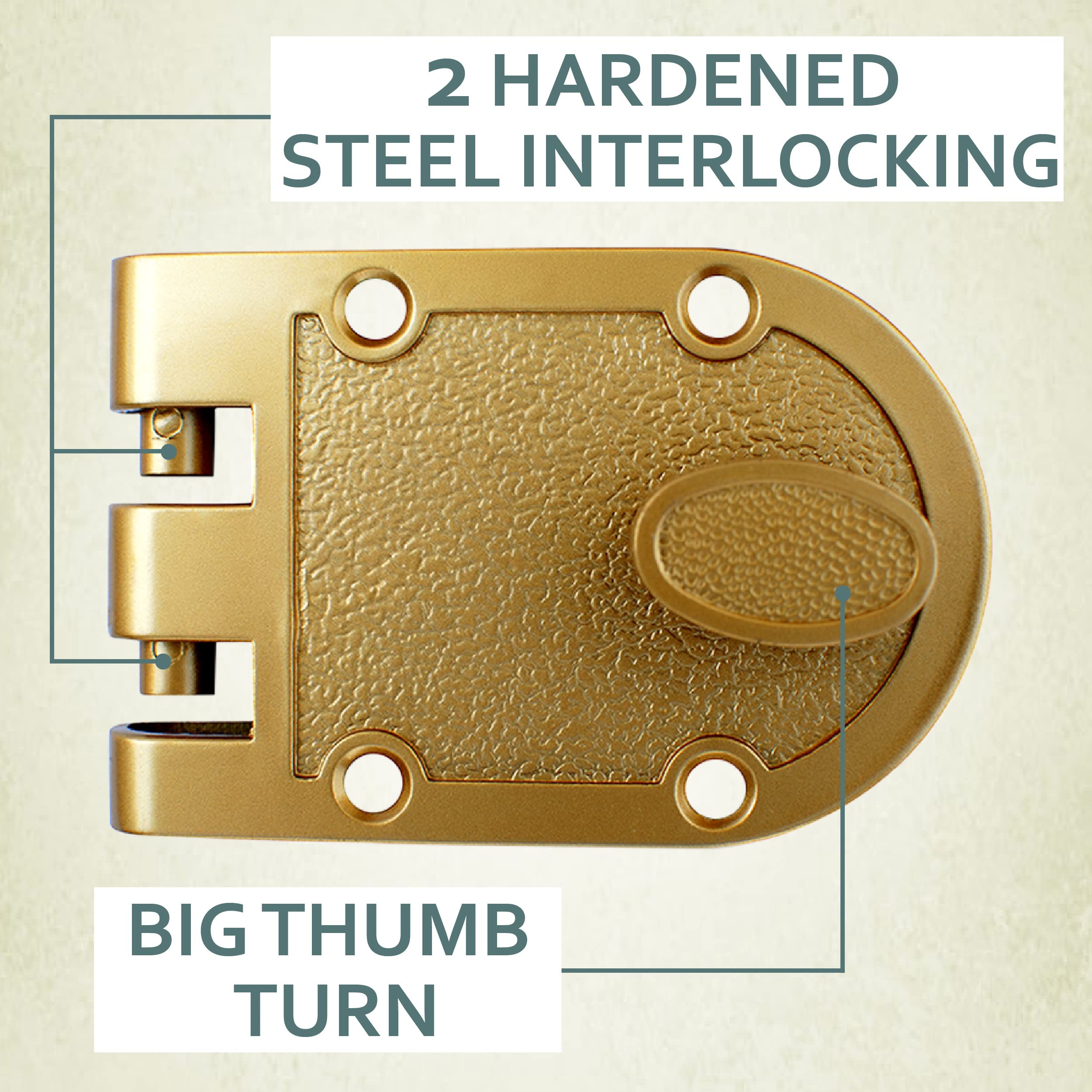 Nu-Set 2120-3 Jimmy Proof Style Inter Locking Deadbolt Lock With Single Cylinder, Bronze