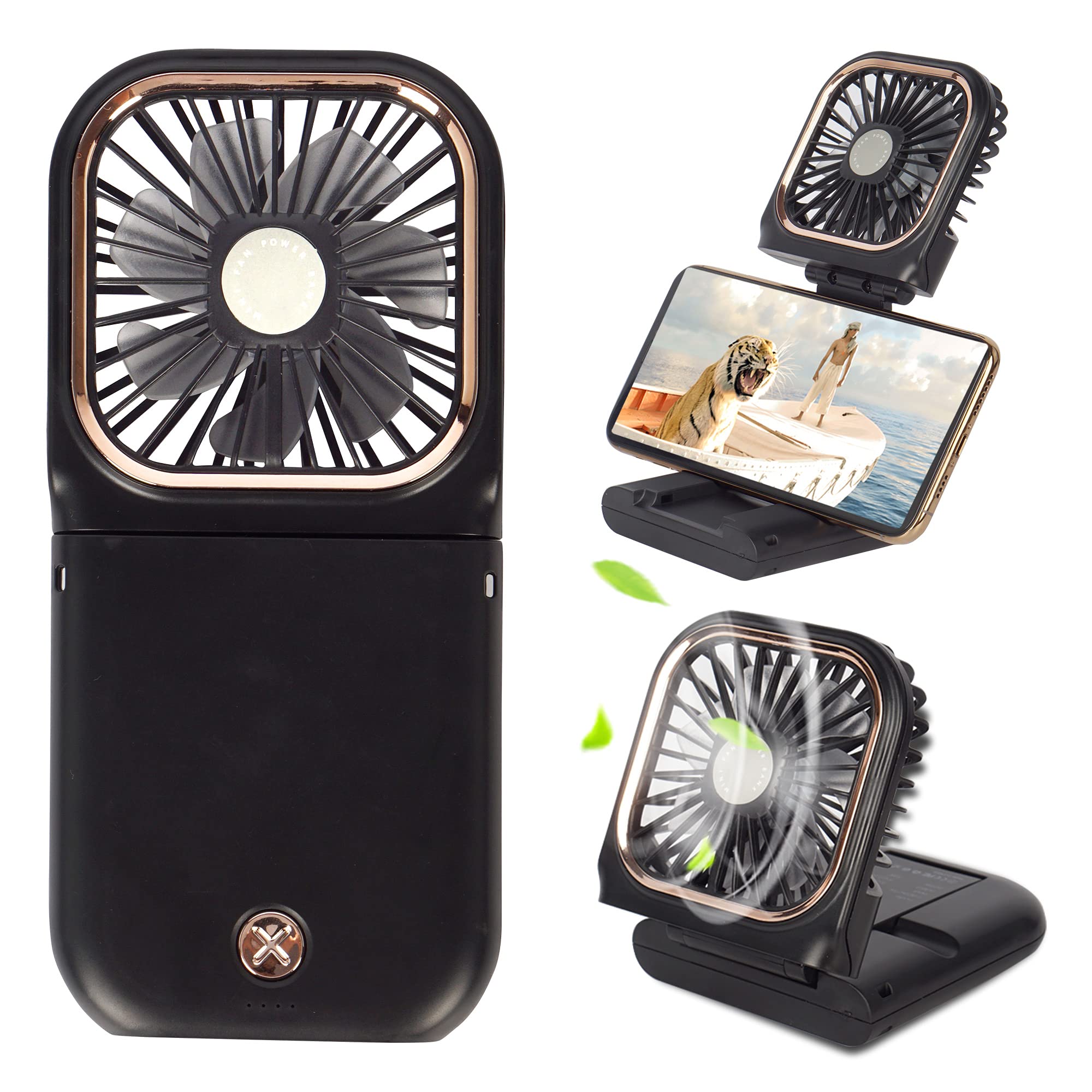 Fadachy Portable Fan,Mini Handheld Fan,Rechargeable Personal Fan,3000Mah 3 Speeds Battery Operated - Koospark