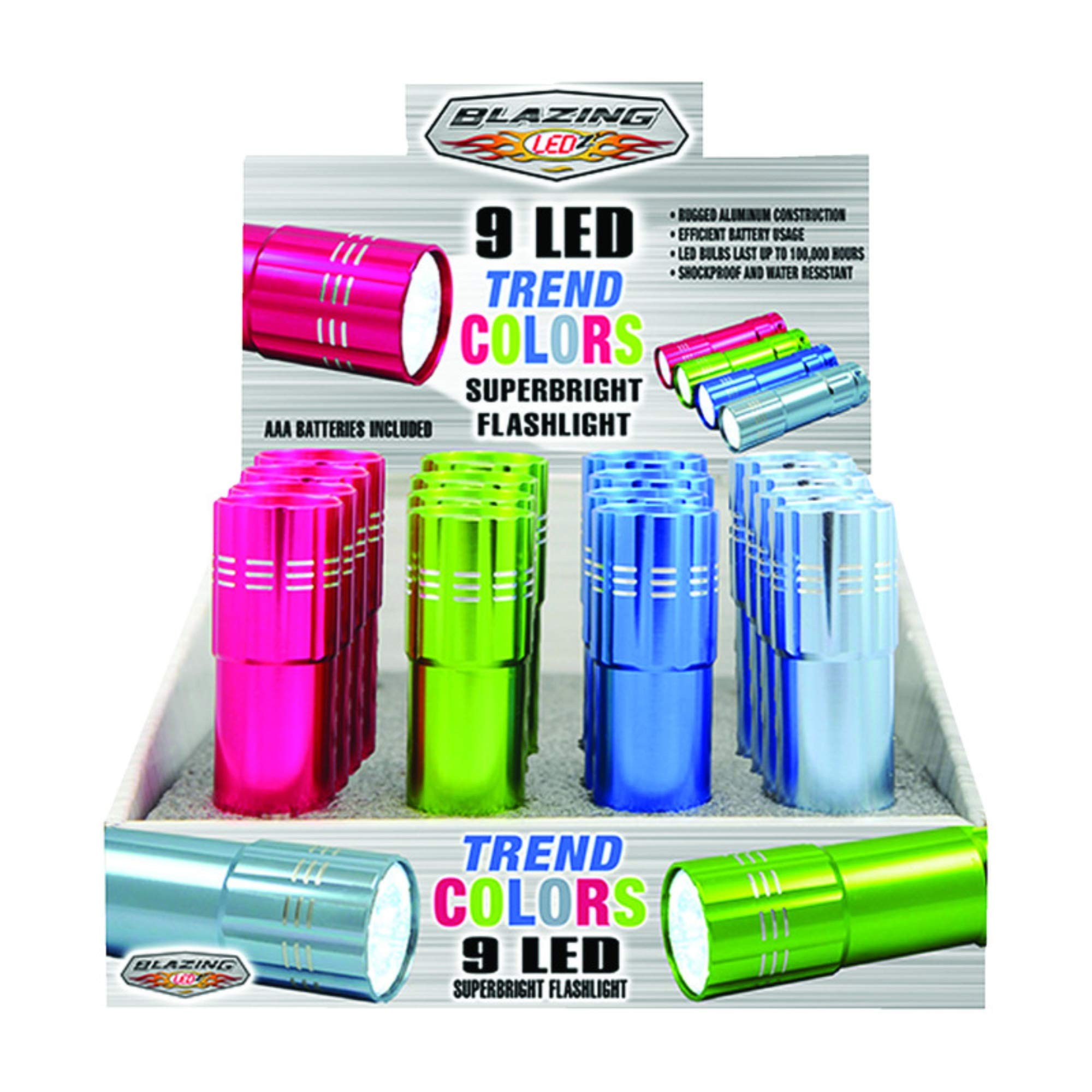 Blazing Ledz Trend Colors 54 Lumens Assorted Led Flashlight Aaa Battery