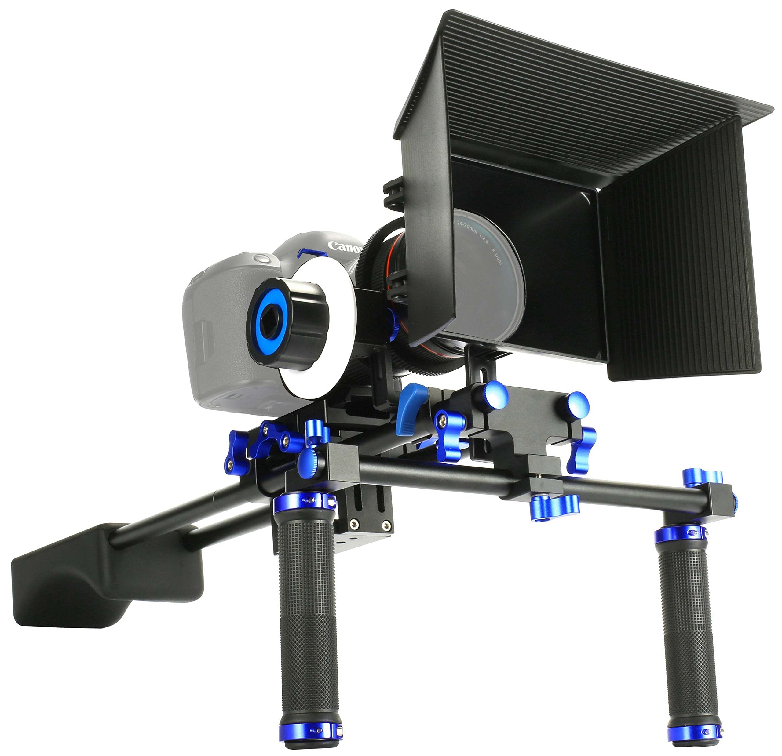 Sunsmart Pro Dslr Rig Video Camera Shoulder Mount Kit Including Dslr Rig Shoulder Support, Follow Focus And Matte Box For All Dslr Video Cameras And Dv Camcorders