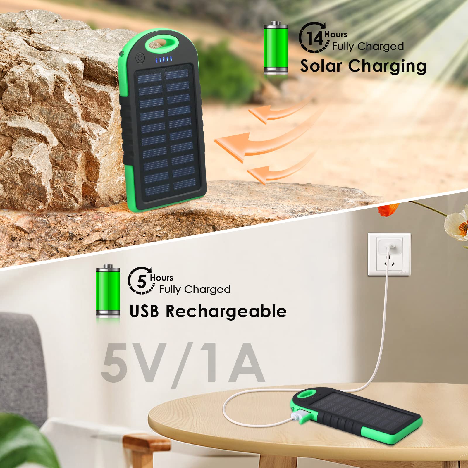 Anpro Solar Camping String Lights - 20.5Ft Solar String Lights Outdoor Waterproof W/12Leds, Rechargeable Light With Adjustable Brightness And 7 Modes, Led Camping Lights For Decor Outdoor Hiking