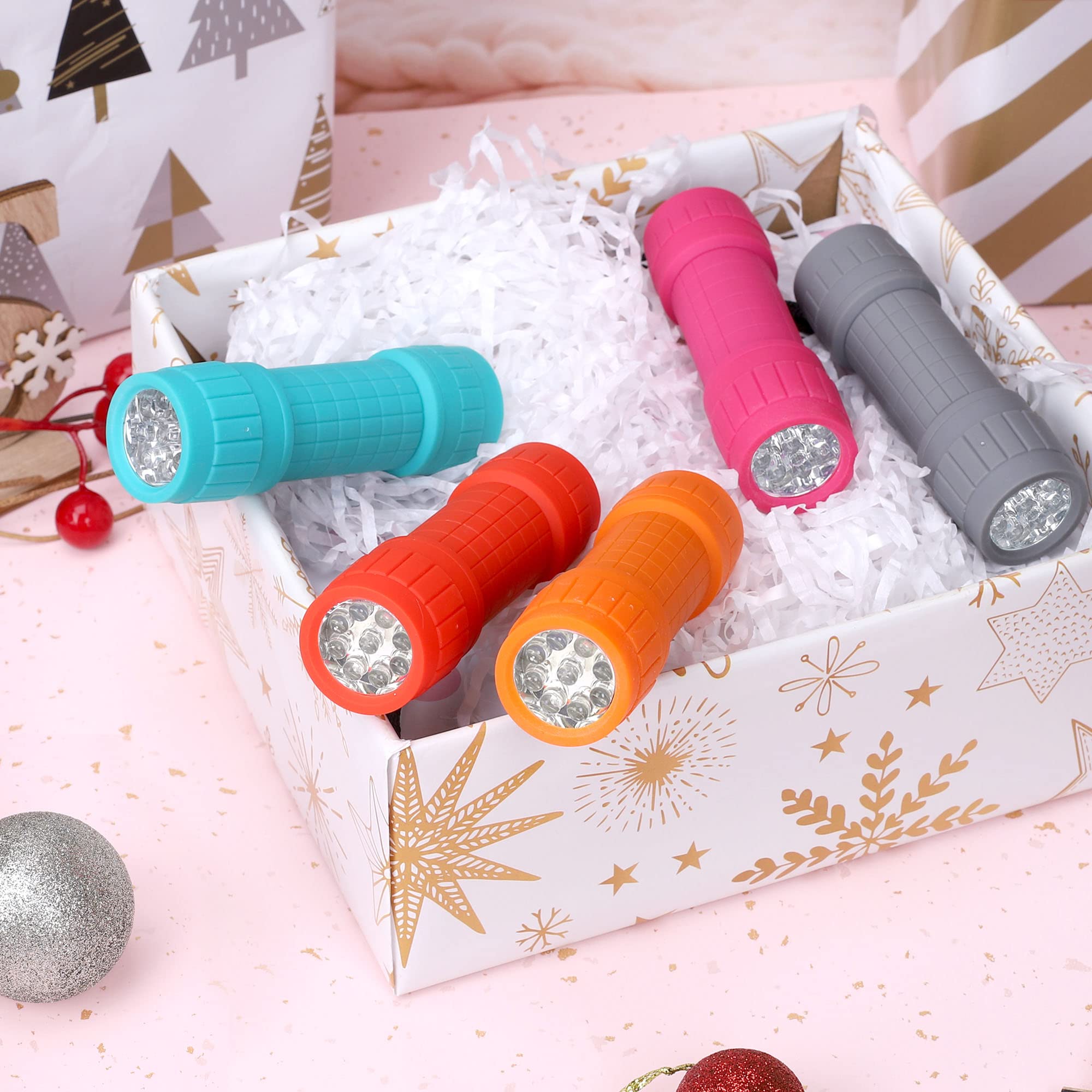 Fastpro 18-Pack, 9-Led Mini Flashlight Set, Aaa Batteries Are Included And Pre-Installed, Perfect For Class Teaching, Camping, Wedding Favor