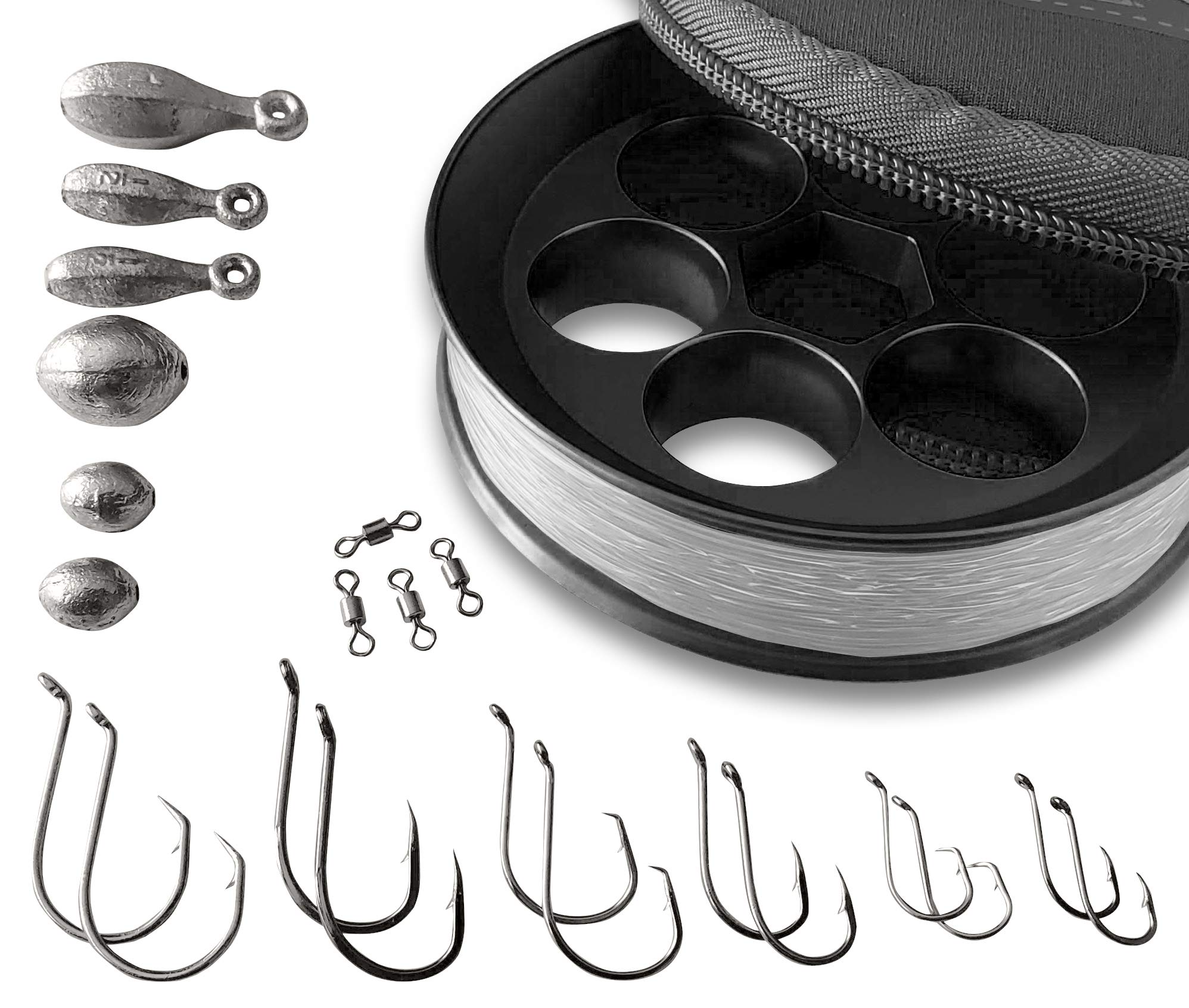 Yoyito Aluminum Hand Line Reel Pocket/Travel Fishing Kit (20 Lb Clear Line)