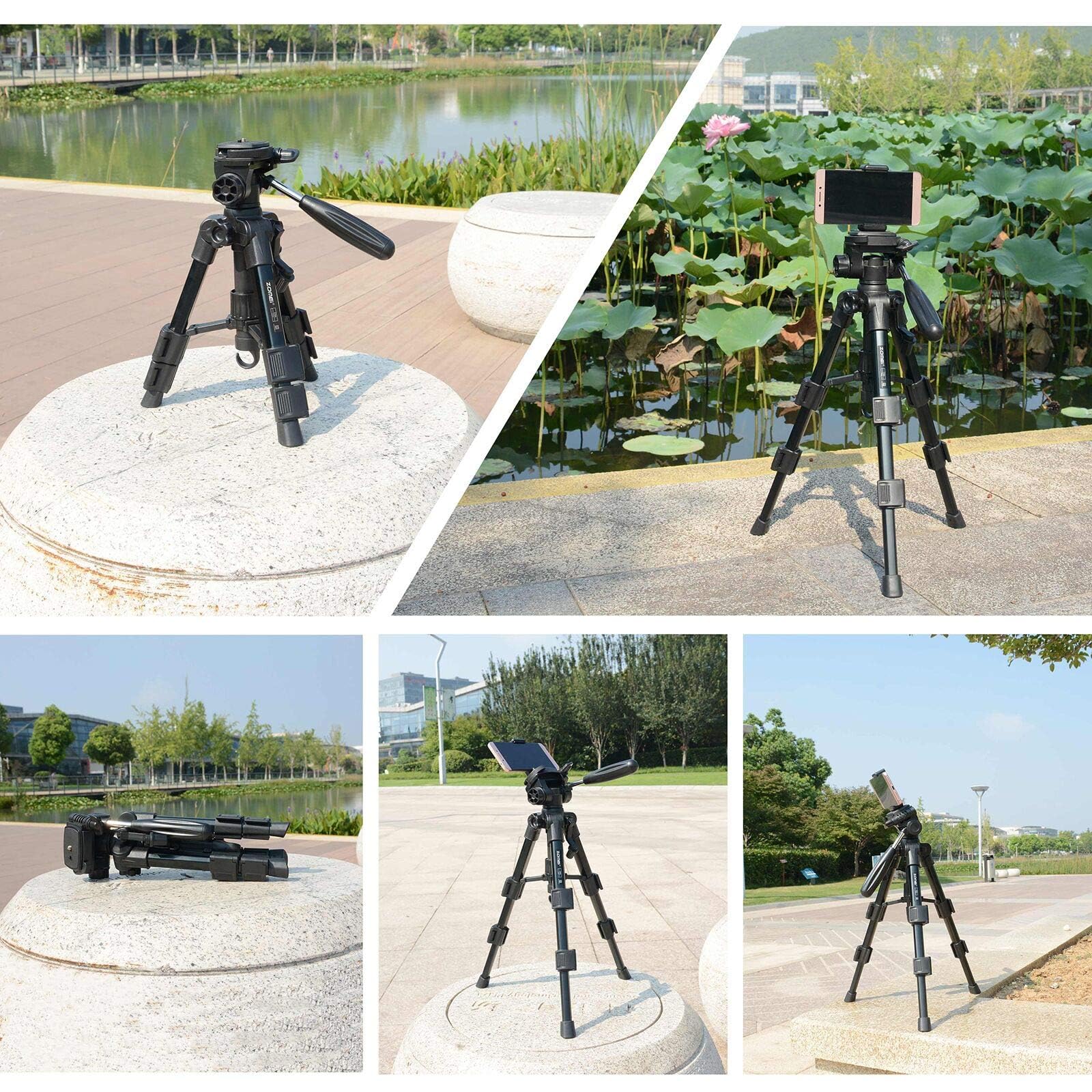 Baipak Mini Tripod For Camera,Zomei Travel Table Tripod With 3-Way Pan/Tilt Head 1/4 Inches Quick Release Plate And Bag For Dslr Camera Tripod Carrying Bag