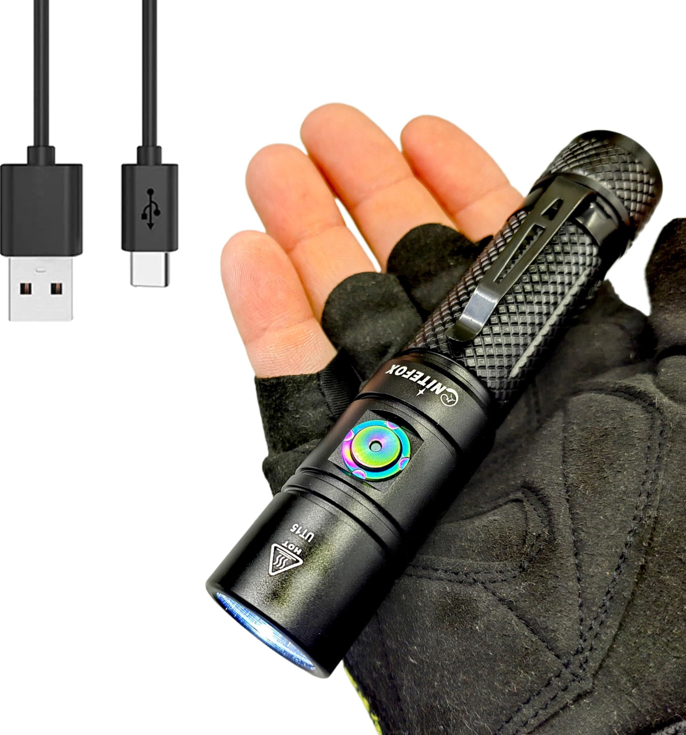 Nitefox Rechargeable Led Flashlight Bright Pocket Flashlight 1500Lm Handheld Flashlight Waterproof For Everyday Carry Indoor/Outdoor Hiking,Camping,Security,Emergency...