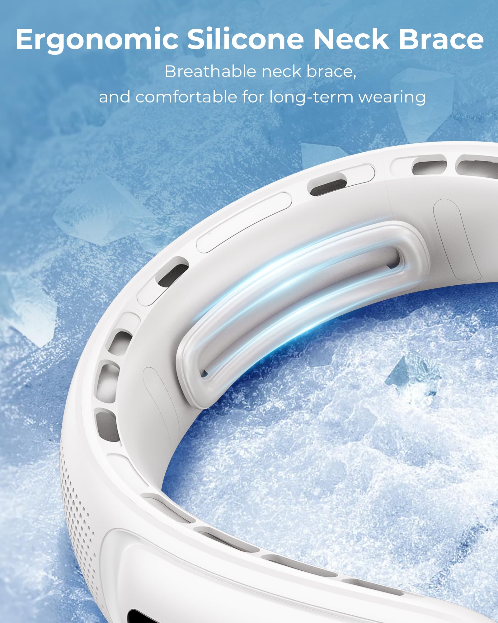 Portable Neck Fan, 4 Turbo Bladeless Neck Fan, 4000 Mah Battery Operated Usb Rechargeable Personal