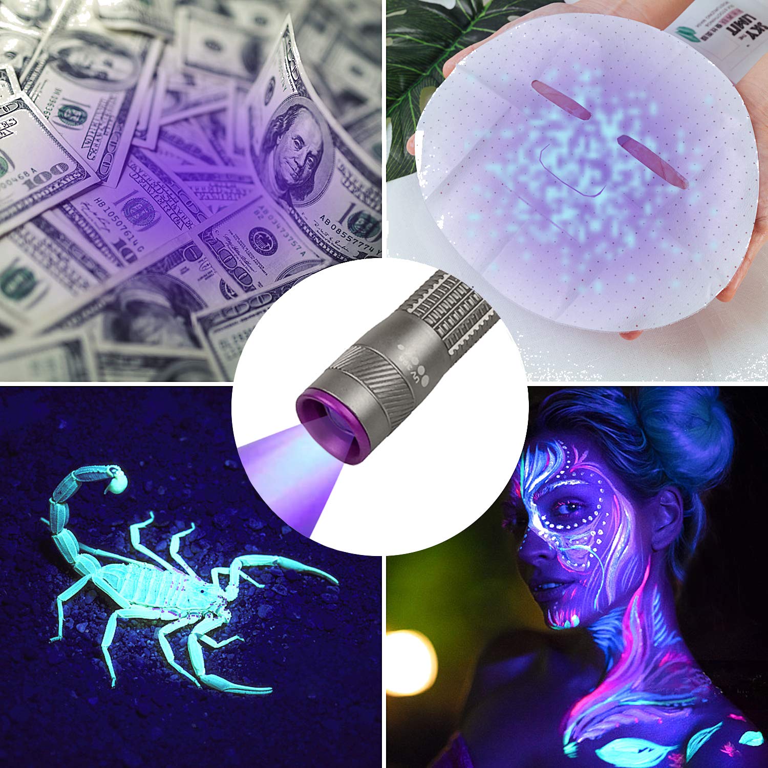 Aventik D Edison Design Power 365Nm Zoomable Pen Light (1Pc 365Nm Black)