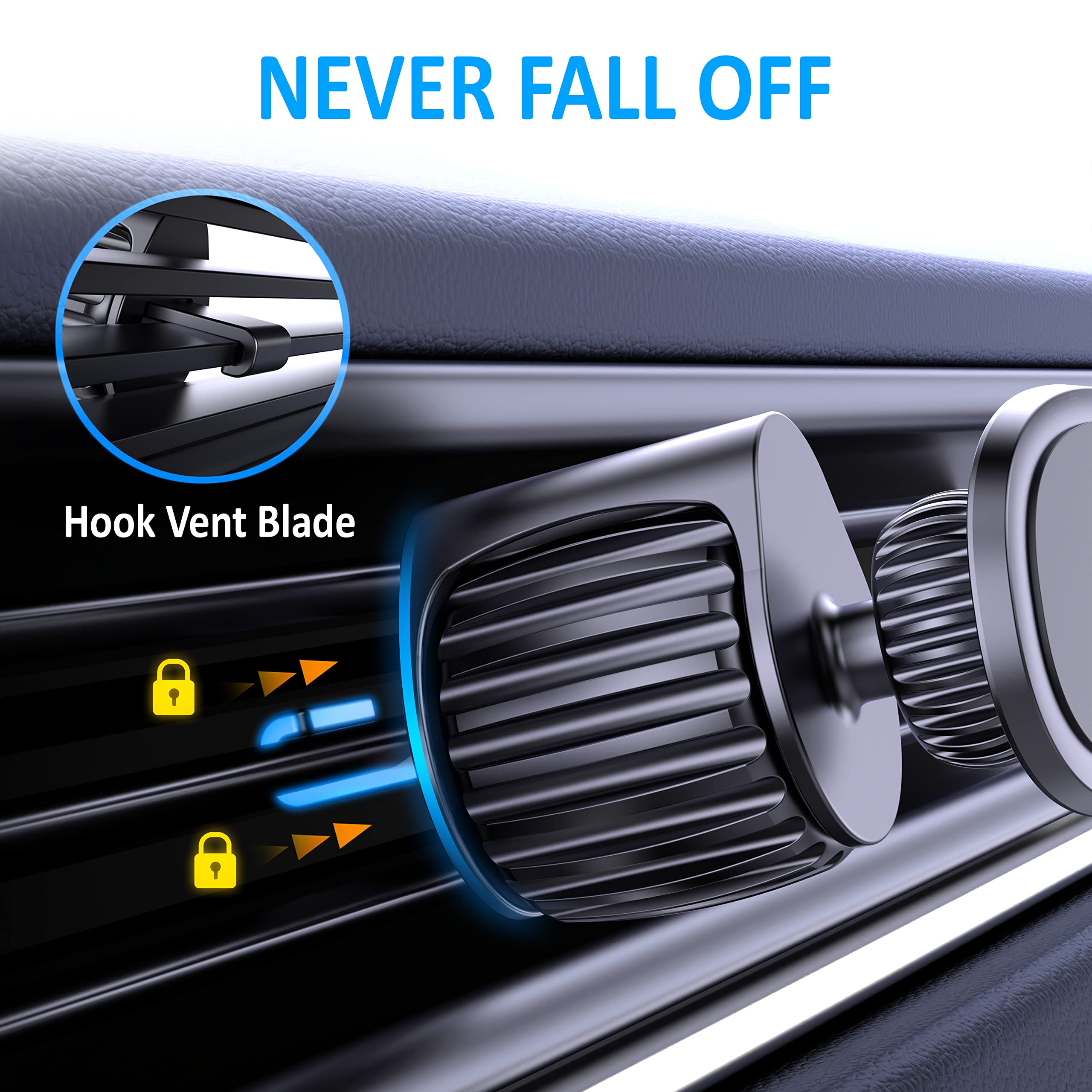 Tt&C Phone Holder For Car Universal Magnetic N52 6Pc Air Vent Phone Mount For Car, 360° Adjustable Super Strong Magnet For Iphone, Galaxy, Google Pixel And Other Smartphones