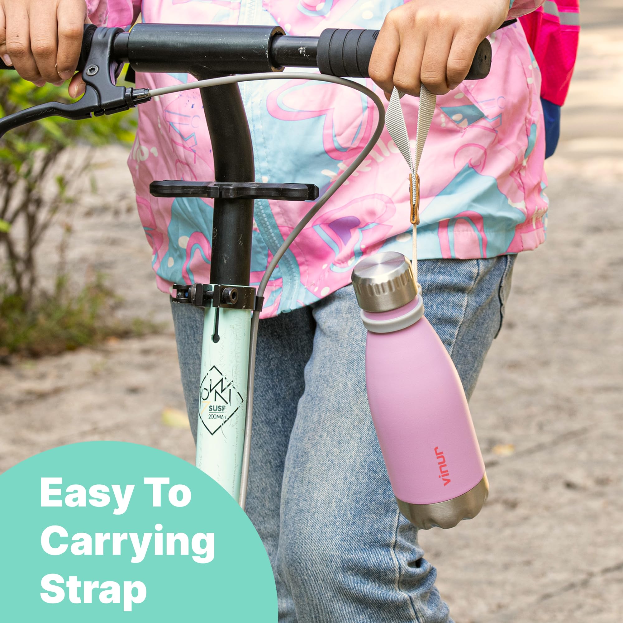 Vinur 12 Oz Small Water Bottle For Kids-Stainless Steel Vacuum Insulated Water Bottle