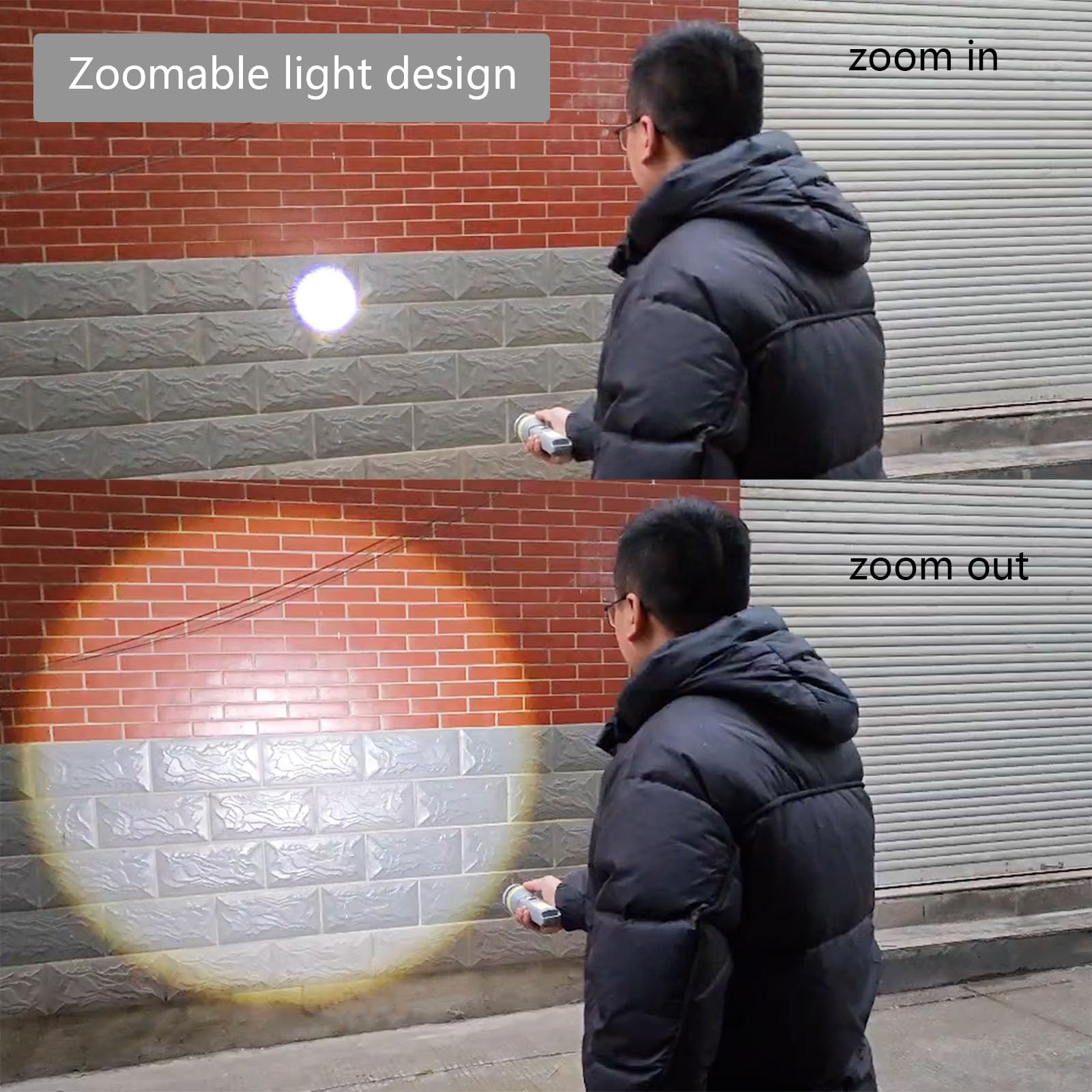 Hilngav 2 Pack Solar Flashlight, Rechargeable Led Flashlight, 500 Lumens Led Solar Powered Flashlights With Digital Display 1200Mah Battery Rechargeable Handheld Flashlights For Home Emergency Camping