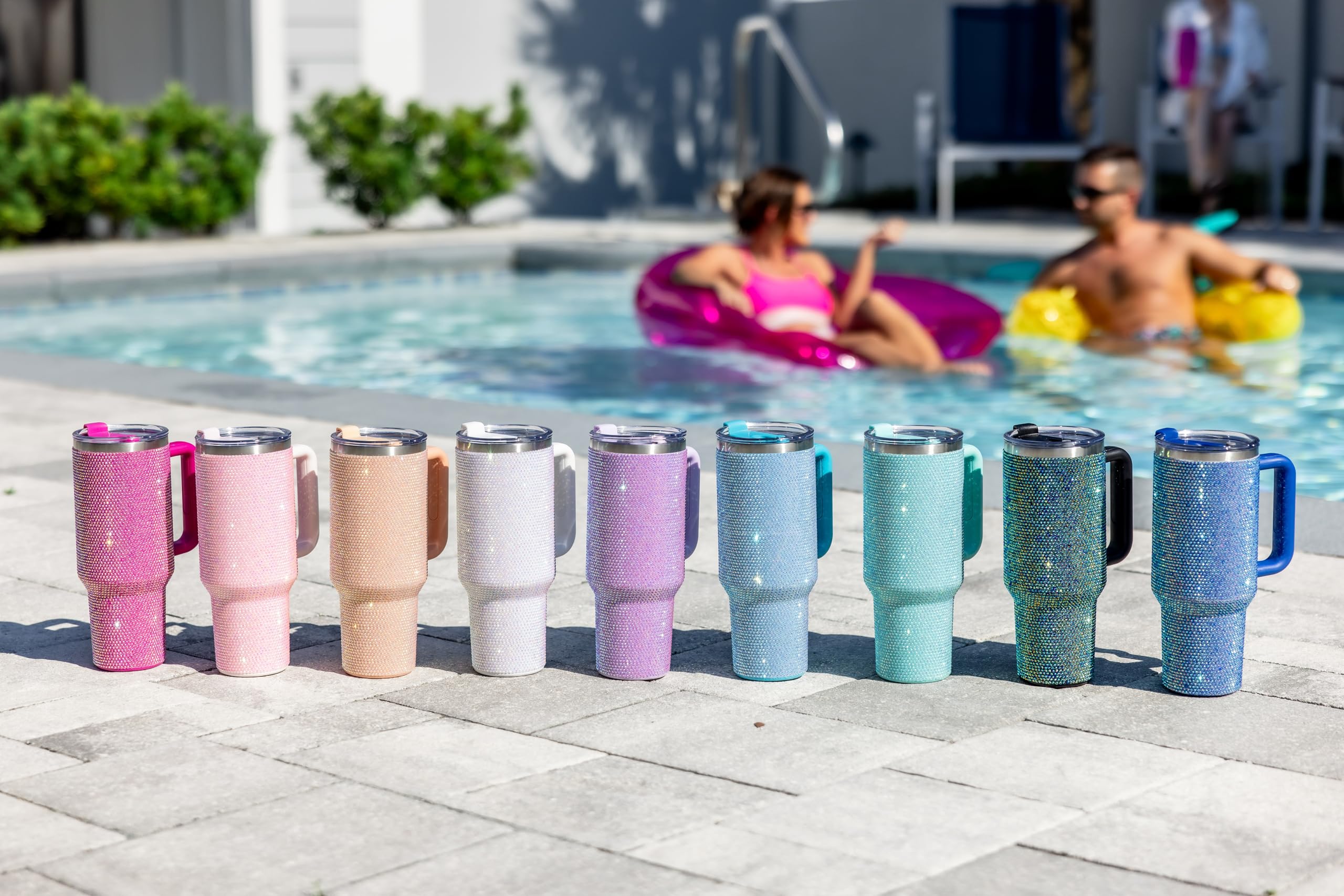 Grenada 40Oz Rhinestone-Encrusted Insulated Tumbler - Premium Bling Stainless Steel Water Bottle