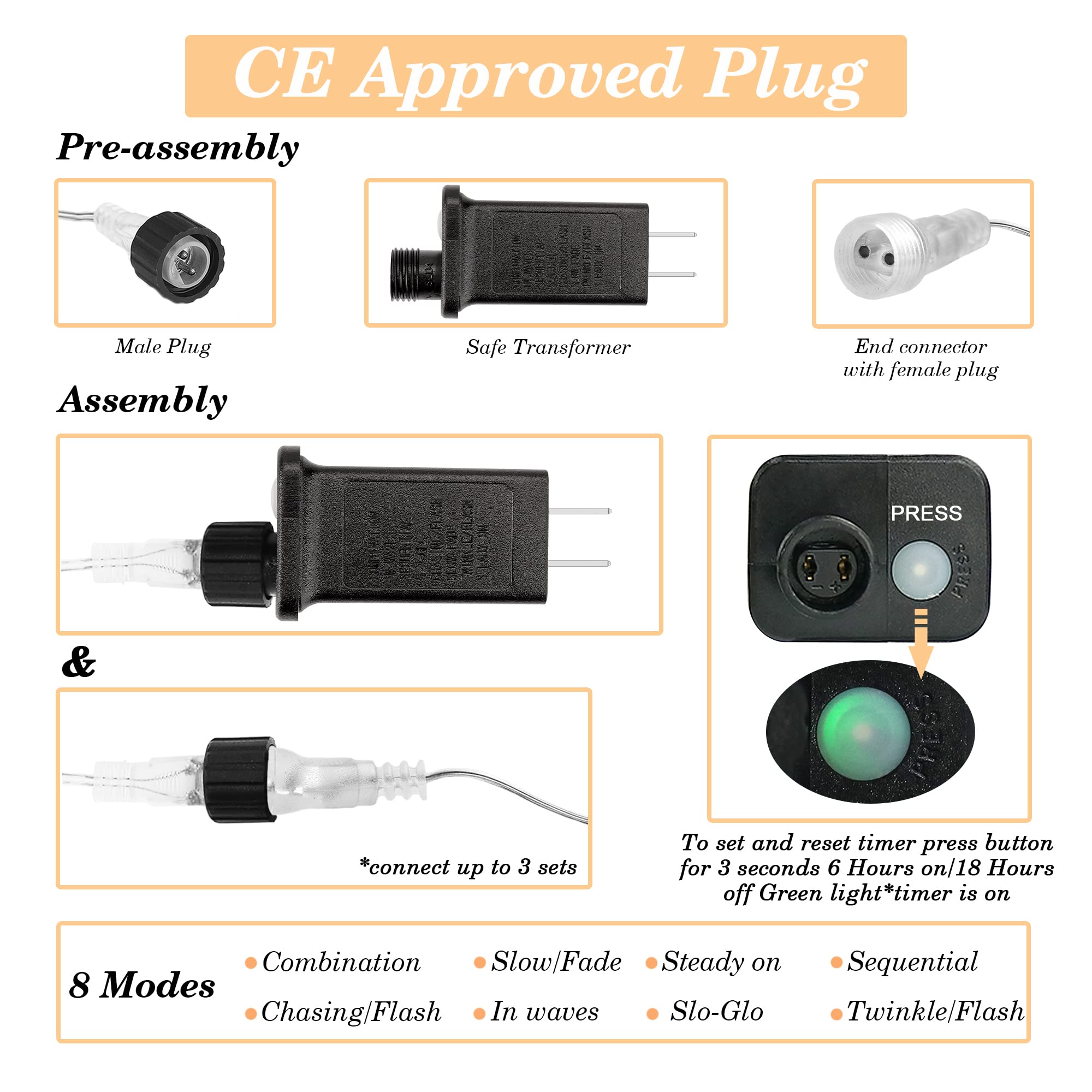 Ghope Christmas Icicle Lights Outdoor, 400 Led 32.8Ft 8 Modes Timer Ip44 Waterproof Fairy String Light With 64 Drops, Christmas Lights For Christmas Decorations,Holiday, Party, Wedding, Eaves