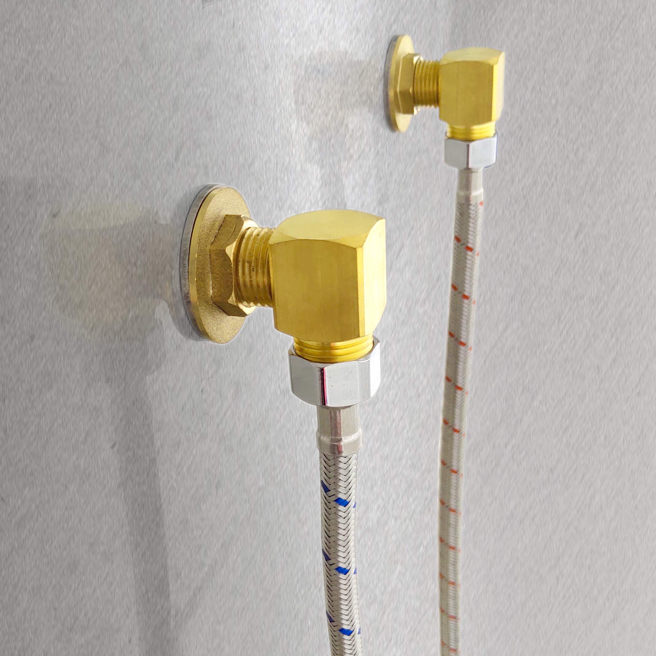 Jzbrain Installation Kit For Wall Mount Faucet Backsplash Mounted 90 Degree Elbow Adapter Set For Faucets Mounting Stainless Steel Commercial Kitchen Prep & Utility Sink