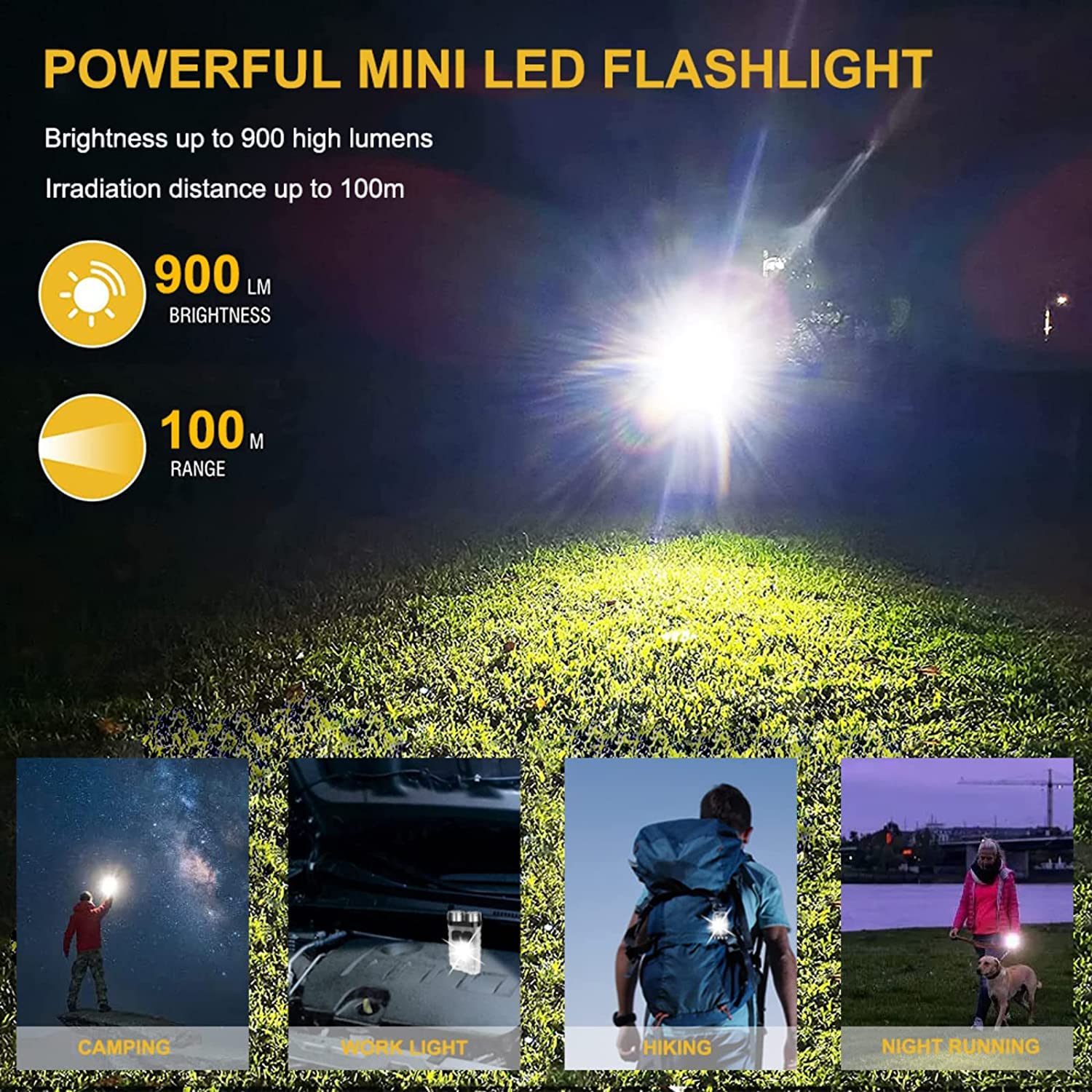 Nucwo Small Powerful Edc Flashlights With Red Uv Blue Light,Super Bright Usb Rechargeable Mini Pocket Led Keychain Flash Light With Magnet,10 Modeip65 Waterproof Torch For Outdoor Emergency Use