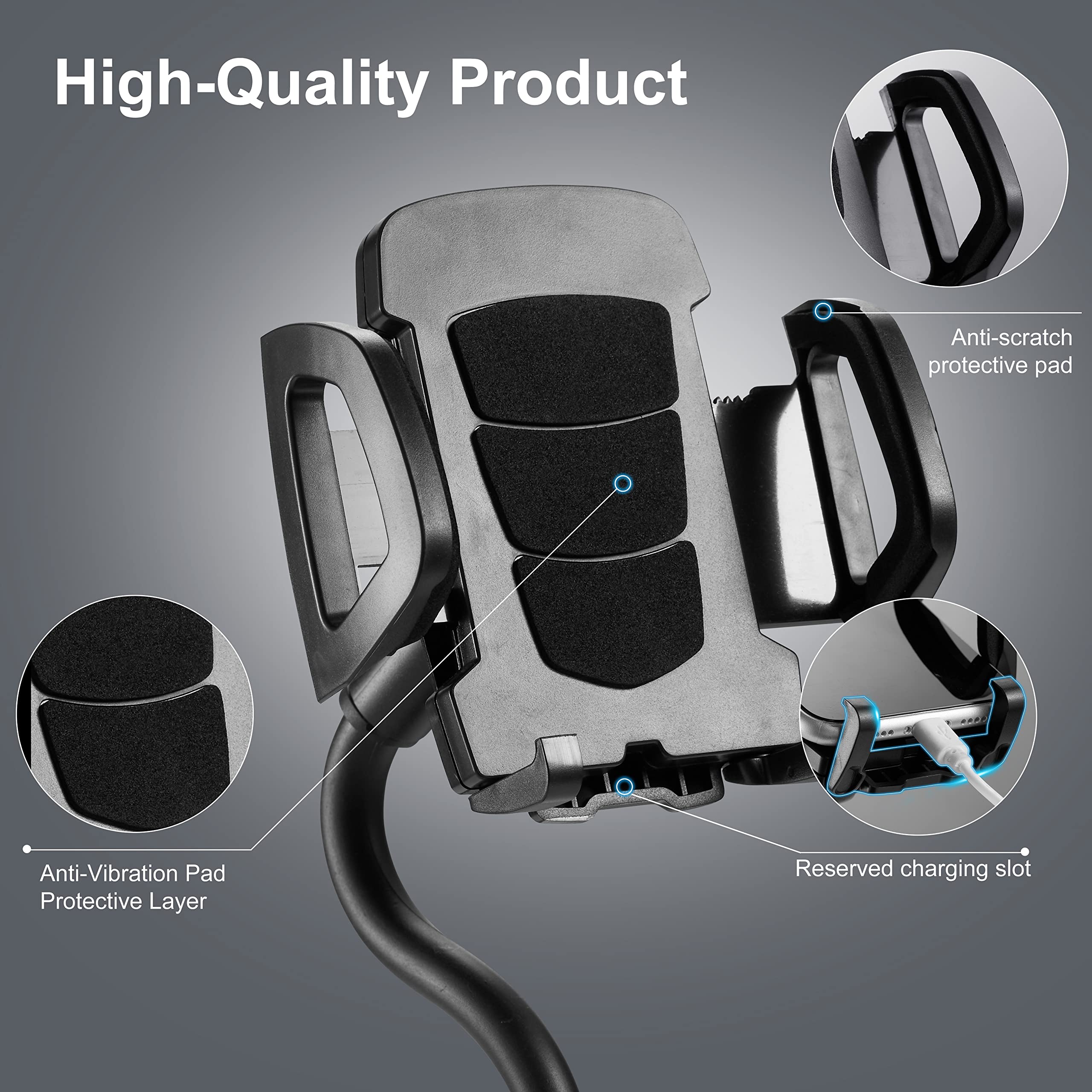 Yuheng Car Cup Holder Phone Mount With 360 Rotation Adjustable Gooseneck, Car Phone Holder For All Smartphones