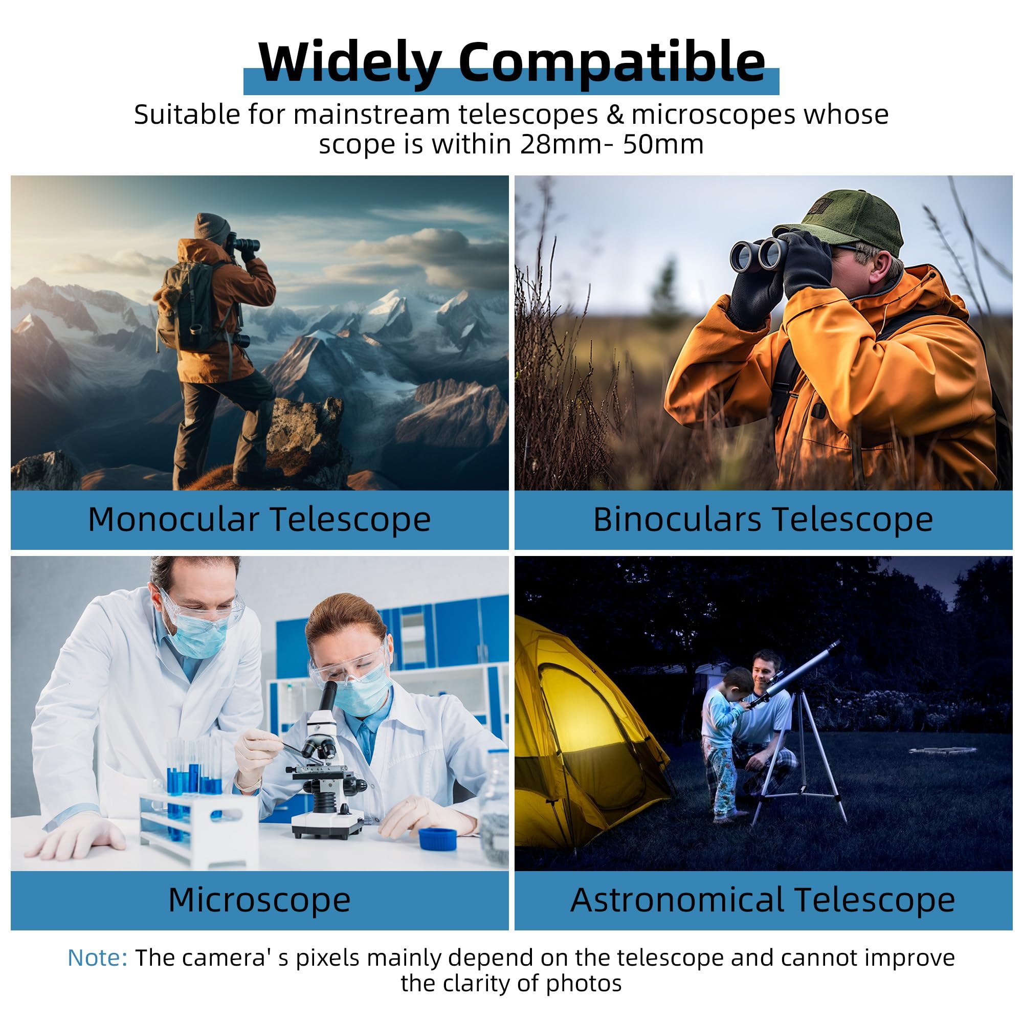 Telonixium Wifi Telescope Camera Eyepiece, 64G Electronic Eyepiece Camera With 1.5" Screen, Astronomy Camera Fits To 28Mm- 50Mm Scopes, Perfect For Astrophotography, Birds Watching