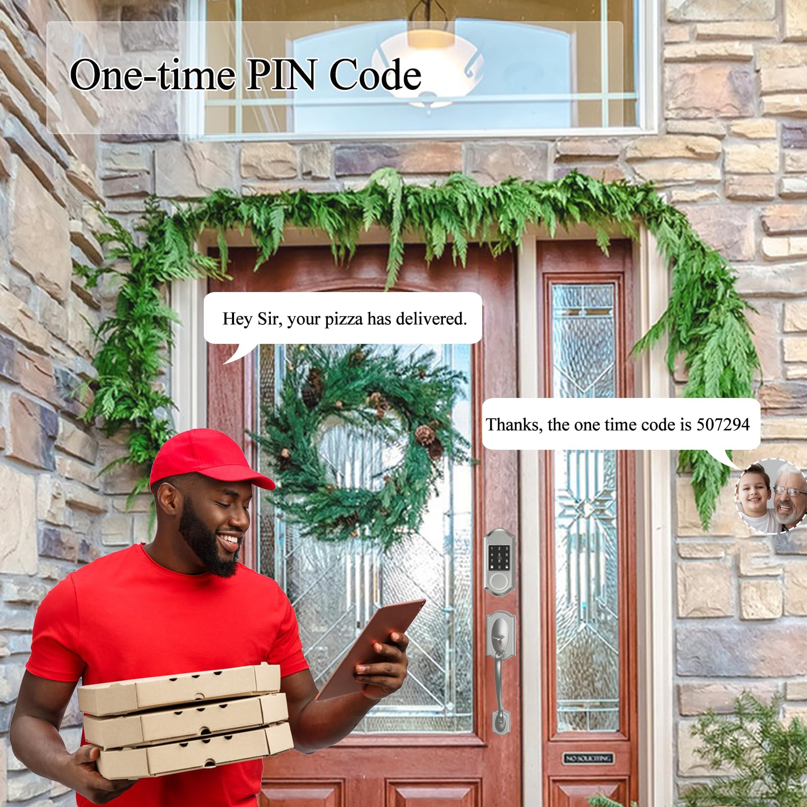 Narpult Smart Keyless Entry Door Lock Deadbolt With Handle Set, Smart Lock For Front Door, Front Door Lock Set With Smart Lock And Front Door Handle,Satin Nickel