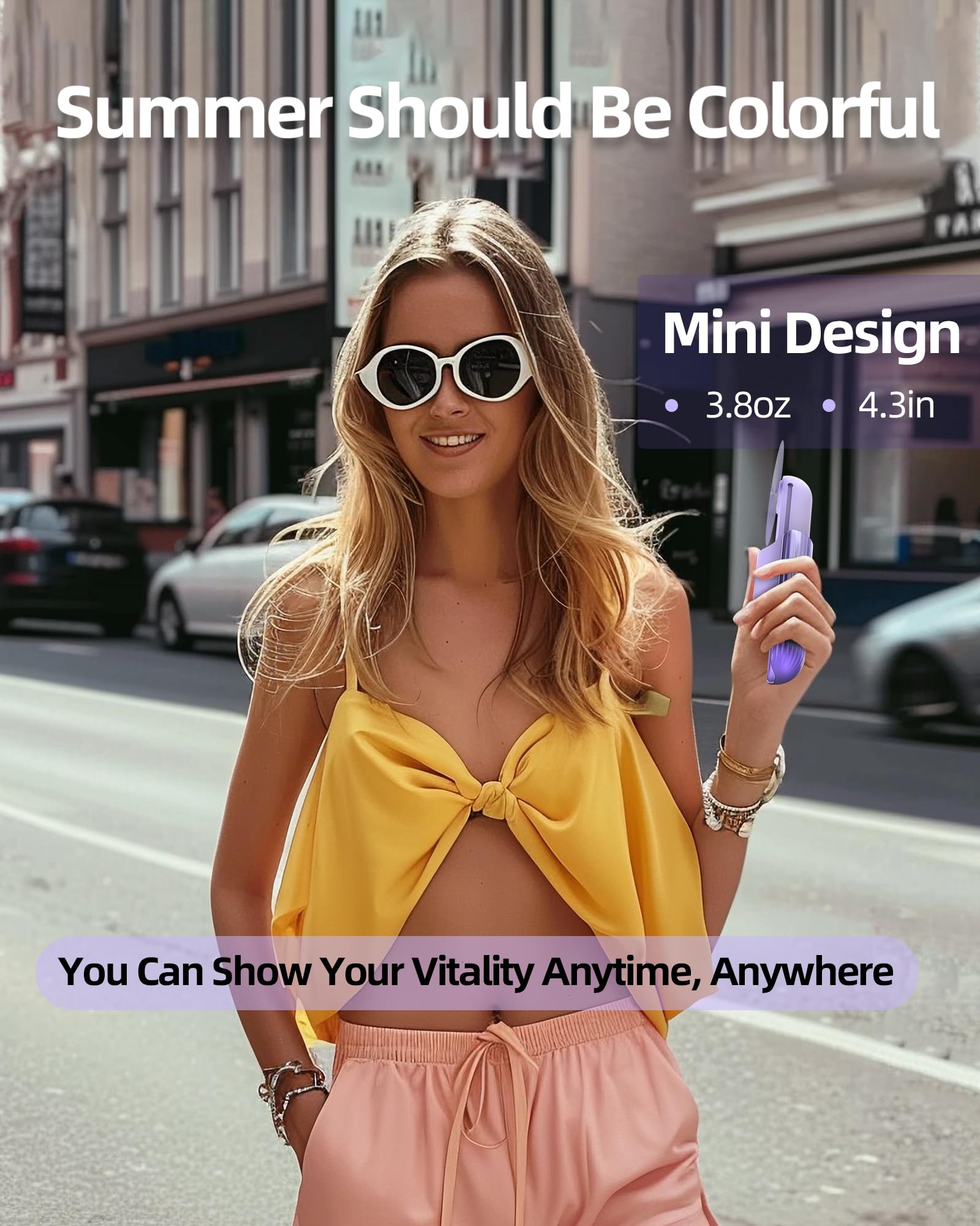 Portable Handheld Foldable Mini Pocket Fan, 3-Speed Usb-C Rechargeable Quiet Personal Fan For Travel