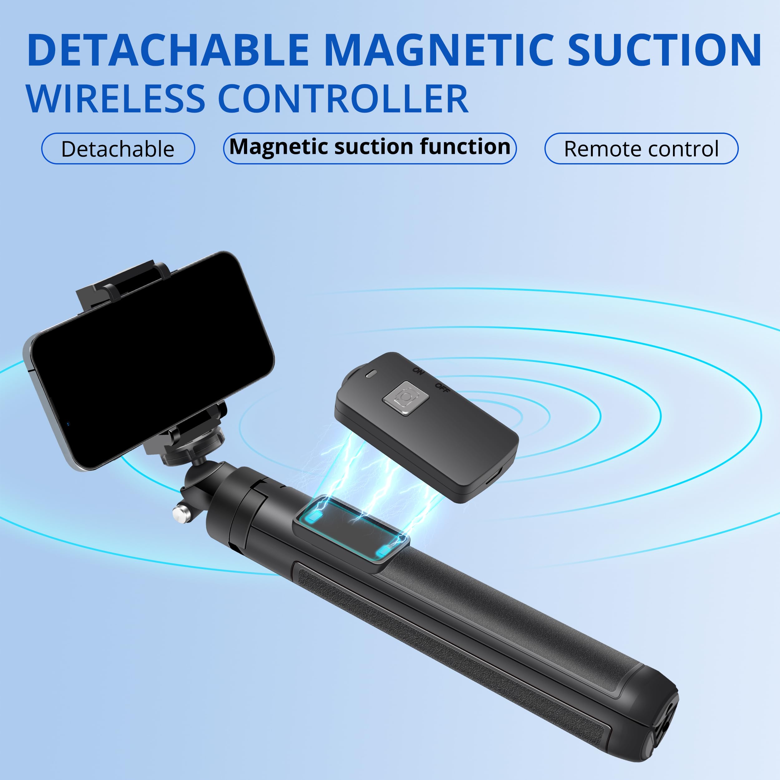 Bluehorn Extendable 62 Inches Aluminum Alloy Selfie Stick Phone Tripod Stand Model With Wireless Remote Shutter Compatible With All Cell Phones/Live Stream/Vlog/Iphone 16/15/14/13/Android