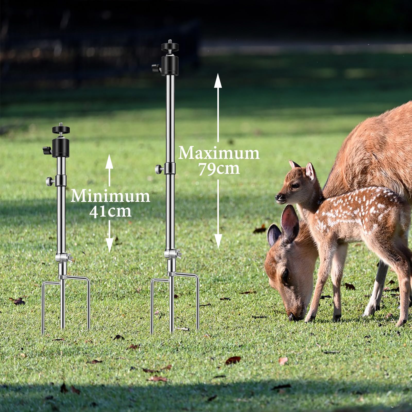 Aiuieaa 4 Pack Trail Camera Mount, Trail Camera Holder, Adjustable Ground Stand For Wildlife Cameras, Universal Hunting & Trail Cameras Stake