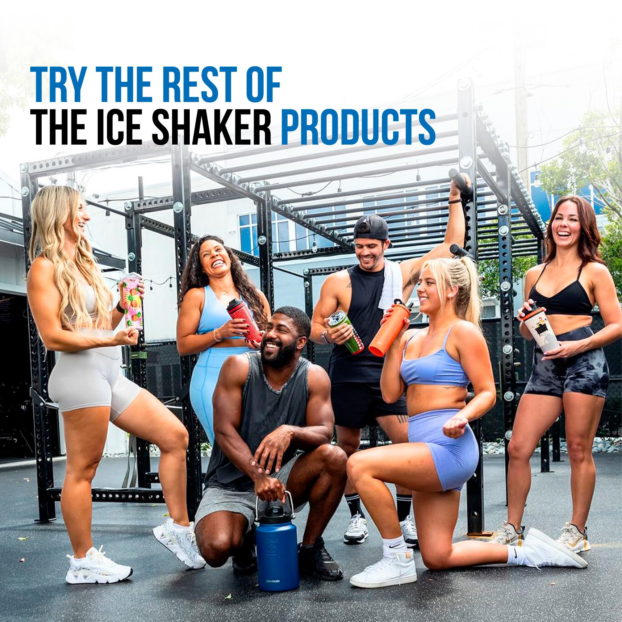 Ice Shaker Insulated Stainless Steel Gallon Water Jug 128 Oz, Navy Stays Cold For 60+ Hours