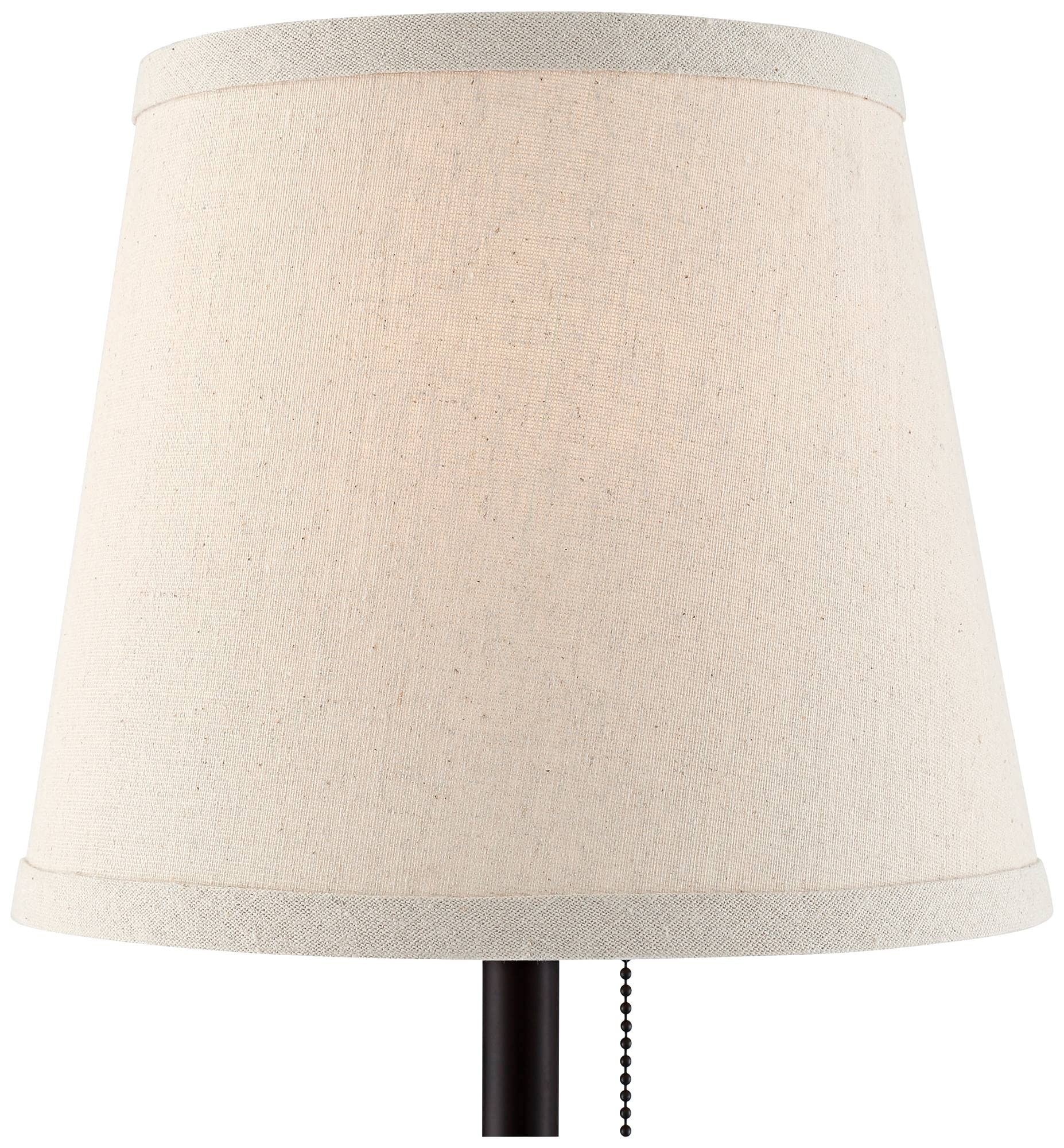 360 Lighting Flesner Modern Desk Table Lamp With Hotel Style Usb And Ac Power Outlet In Base 20" High Bronze Metal Oatmeal Drum Shade For Living Room Bedroom House Bedside Nightstand Home